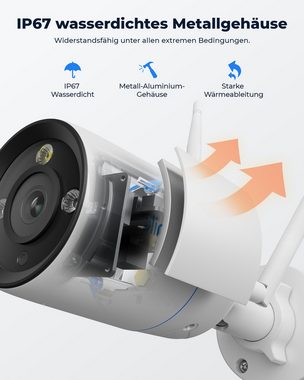 Reolink 8MP WLAN Überwachungskamera (Außenbereich, Innenbereich, Wi-Fi 6, 4K, 2,4/5 GHz Dualband-WLAN, Farbige Nachtsicht, 2-Wege-Audio)