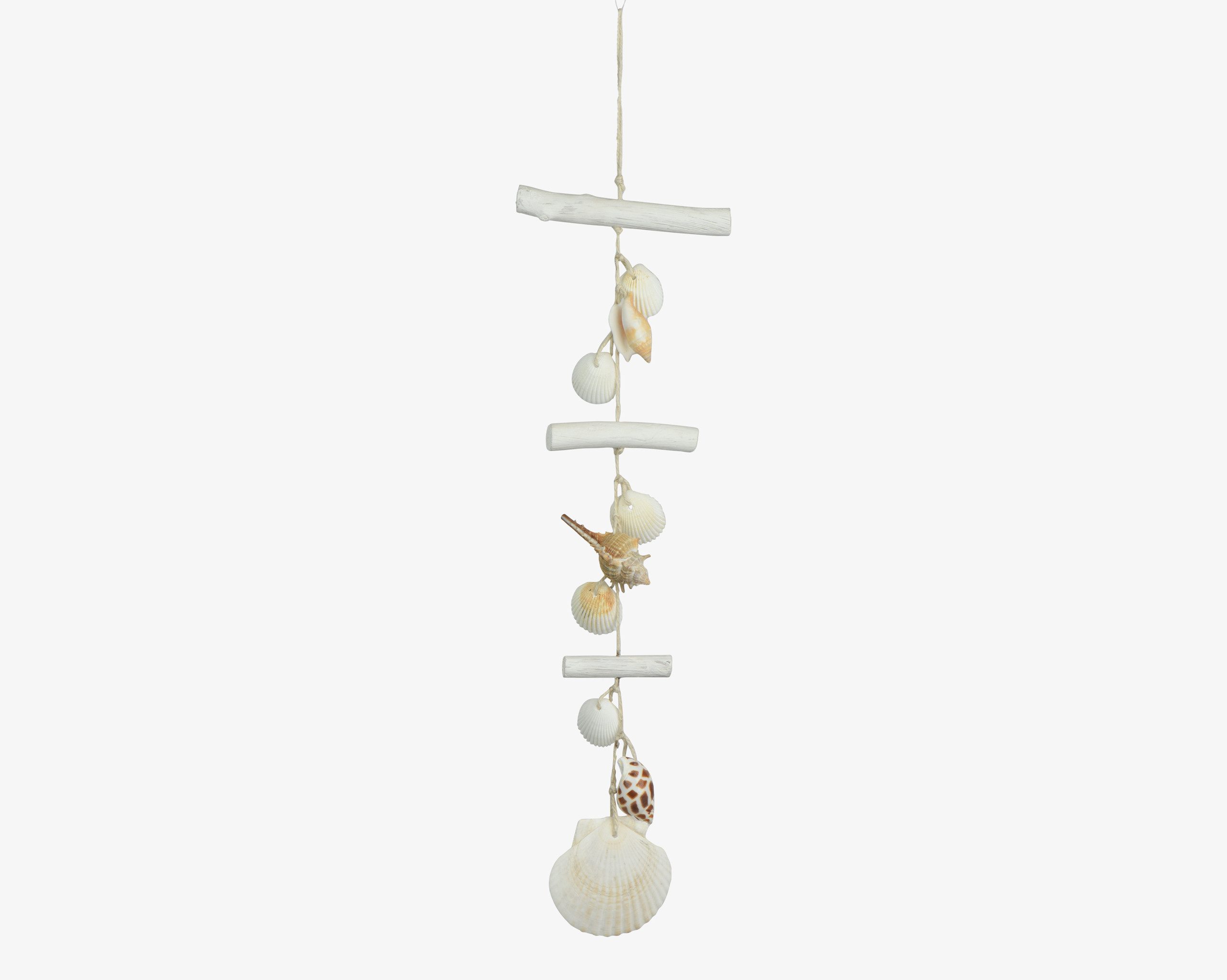 Decoris season decorations Dekohänger, Mobile mit Muscheln 58x16cm Holz Weiß