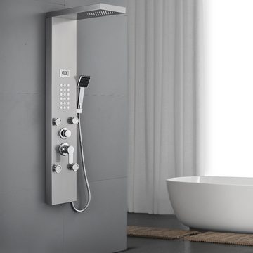 AuraLum pro Duschsystem Duschpaneel Duschsäule inkl. Massagedüsen Duscharmatur Regendusche, Handbrause Dusche, Bad Duschset