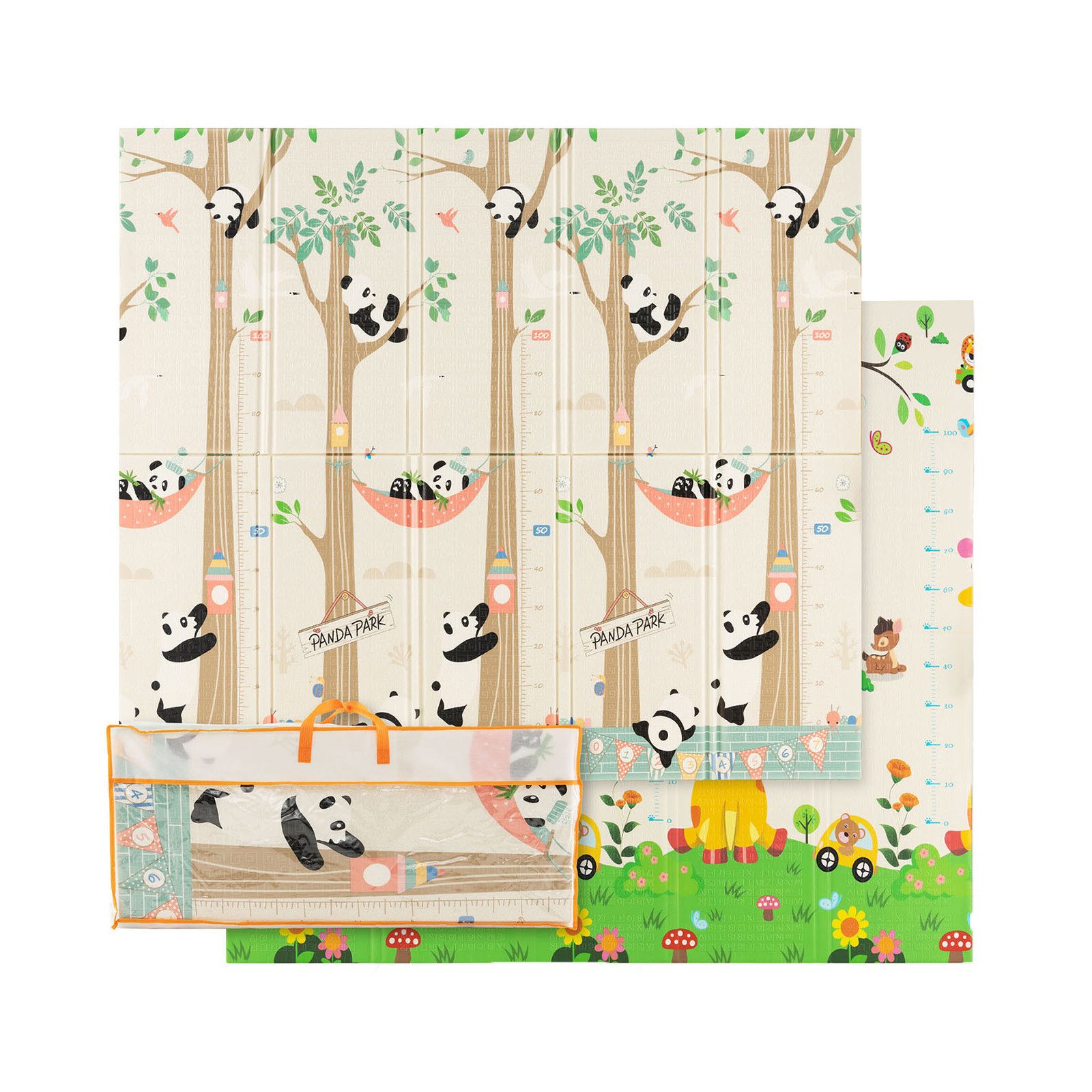 COSTWAY Spielmatte Krabbelmatte (1-St), doppelseitig, 5cm Dicke, tragbar, 200x180cm