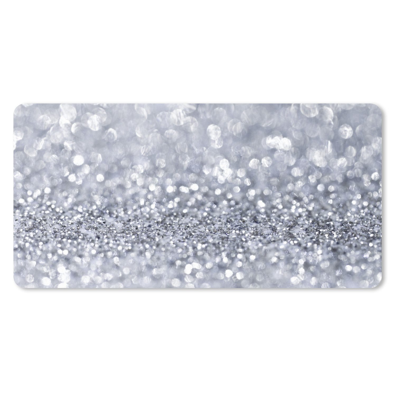 MuchoWow Mauspad Silber glitzert (1-St), Mousepad mit Rutschfester Unterseite, Gaming XXL, Großes, 120x60 cm