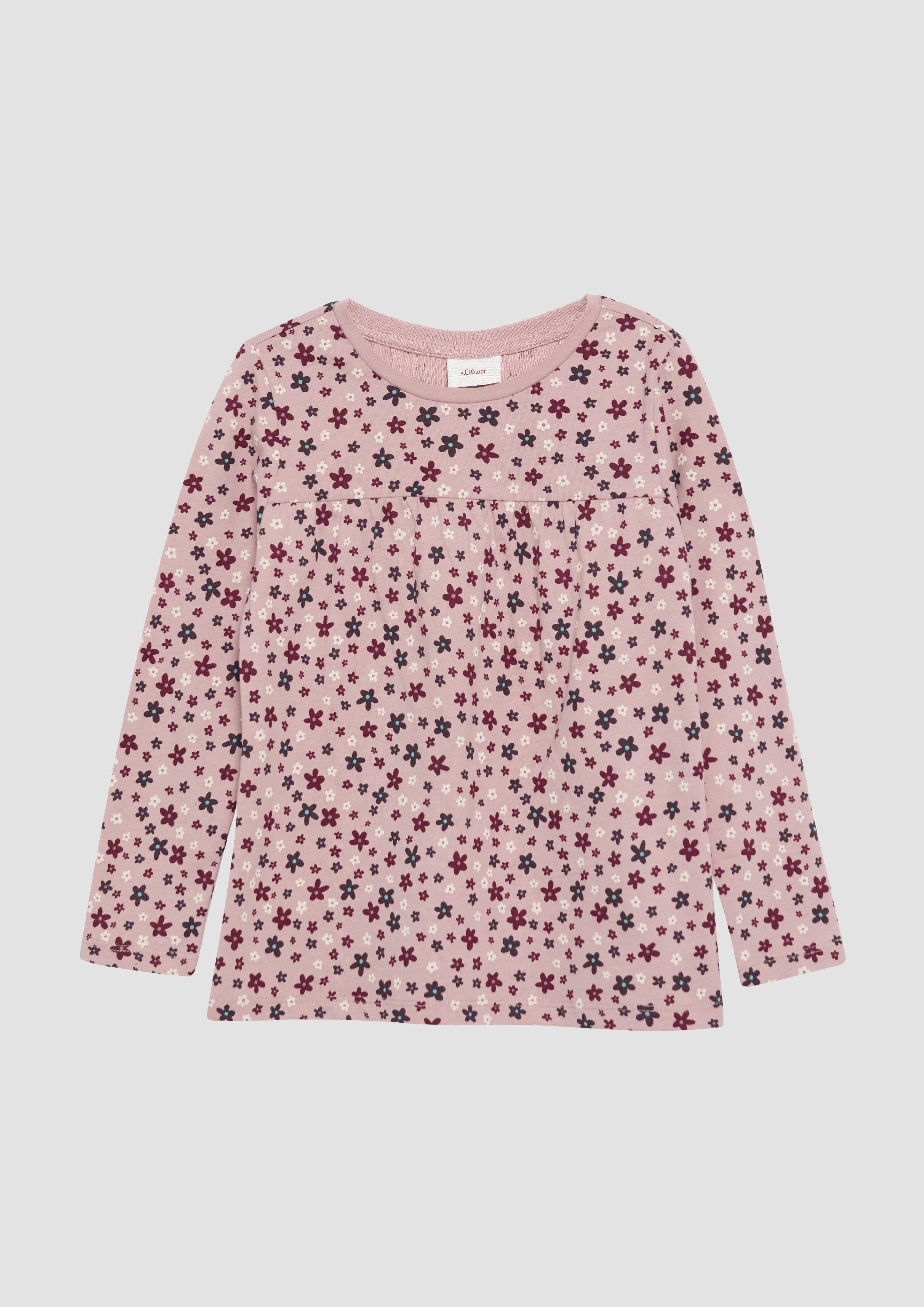 Langarmshirt Ausgestelltes Longsleeve mit All-over-Print