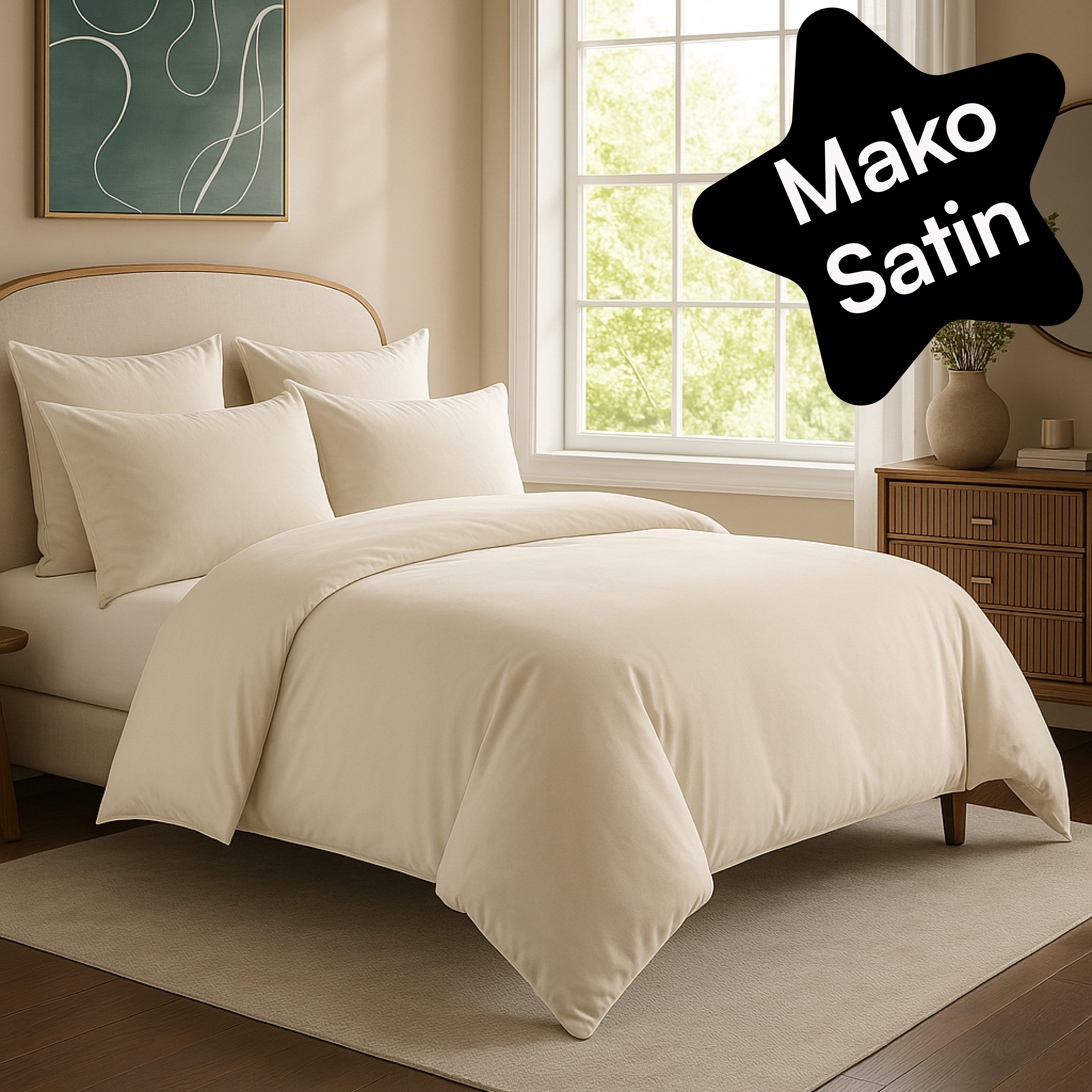 Seralino Bettwäsche Mako Satin Bettwäsche (100% Bio Baumwolle) mit Kissenbe günstig online kaufen