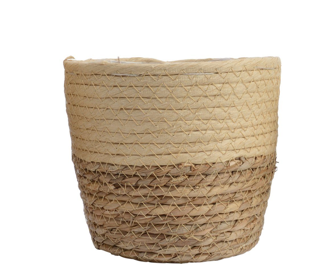 Kaemingk Blumentopf, Seegras Blumentopf geflochten 13-15-17cm braun / beige 3er Set