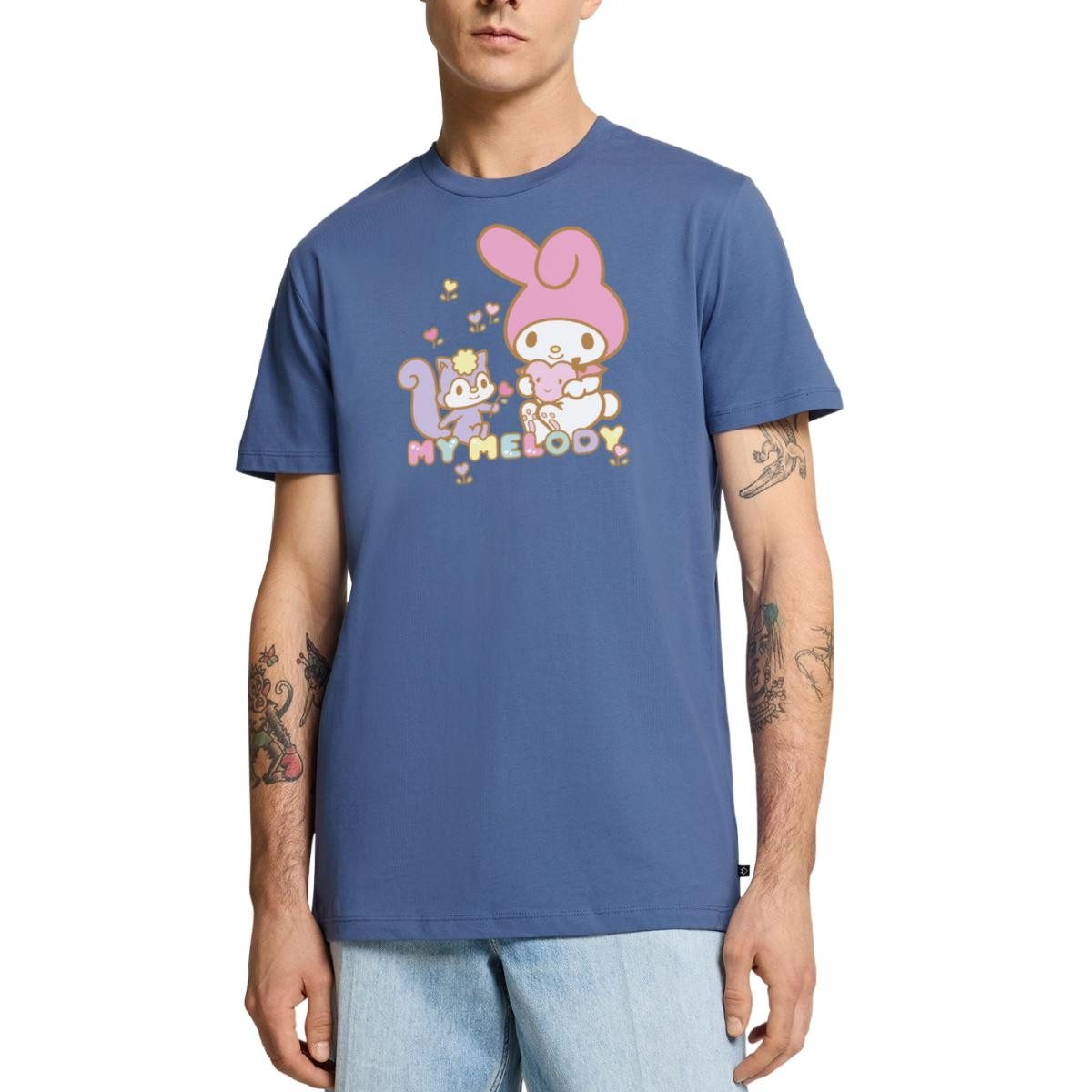 T-Shirt My Melody Pflückt Mit Risu Herzblümchen Männer Premium T-Shirt