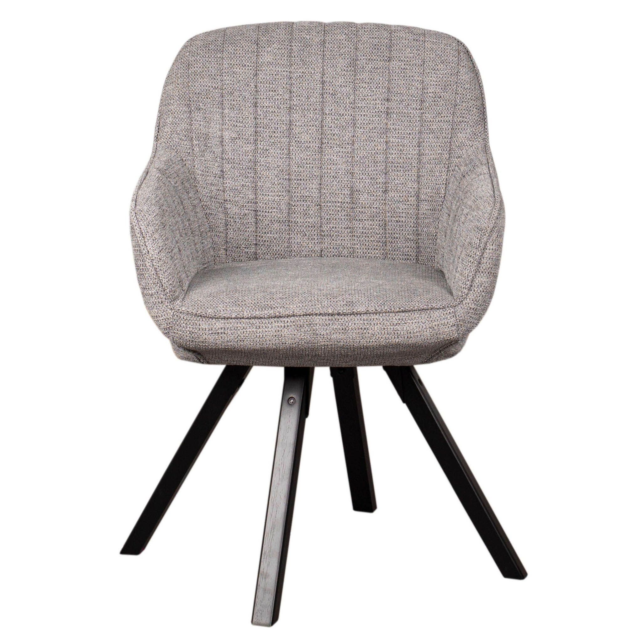 bene living Loungesessel Matera - drehbar - hellgrau (1-St), schwarzes Holz-Gestell - durchgehende Arm- und Rückenlehne