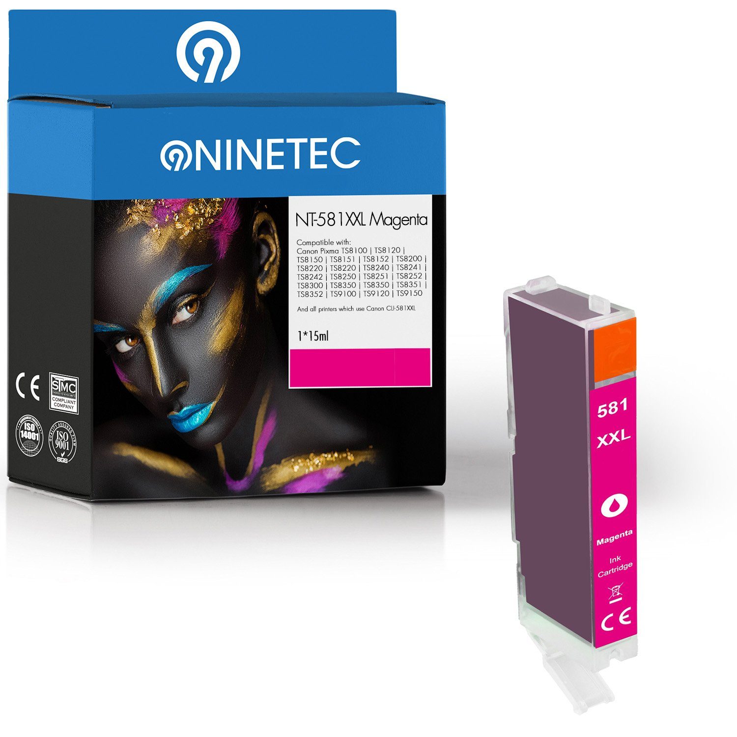 Canon Magenta CLI-581 NINETEC Tintenpatrone ersetzt CLI581