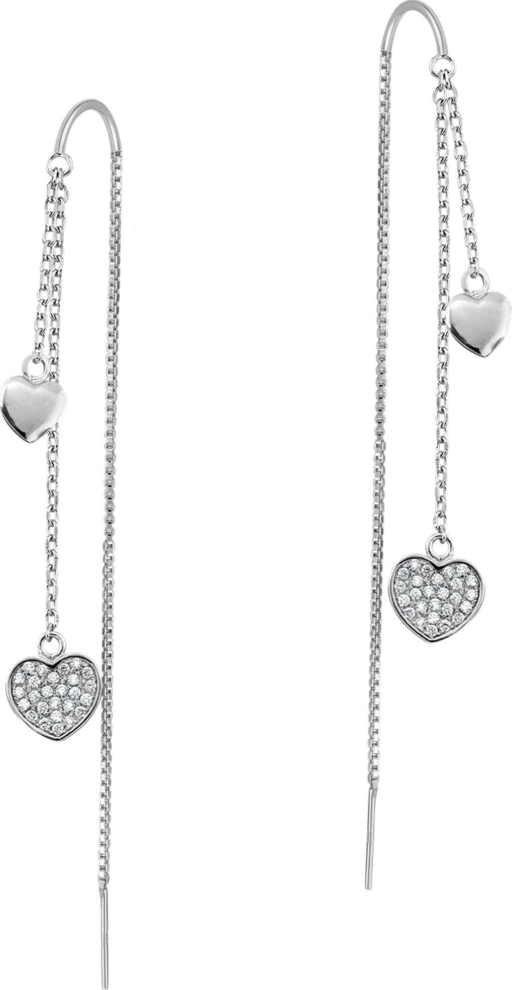 SilberDream Paar Ohrhänger SilberDream weiß Herzen Ohrringe Zirkonia (Ohrhä günstig online kaufen