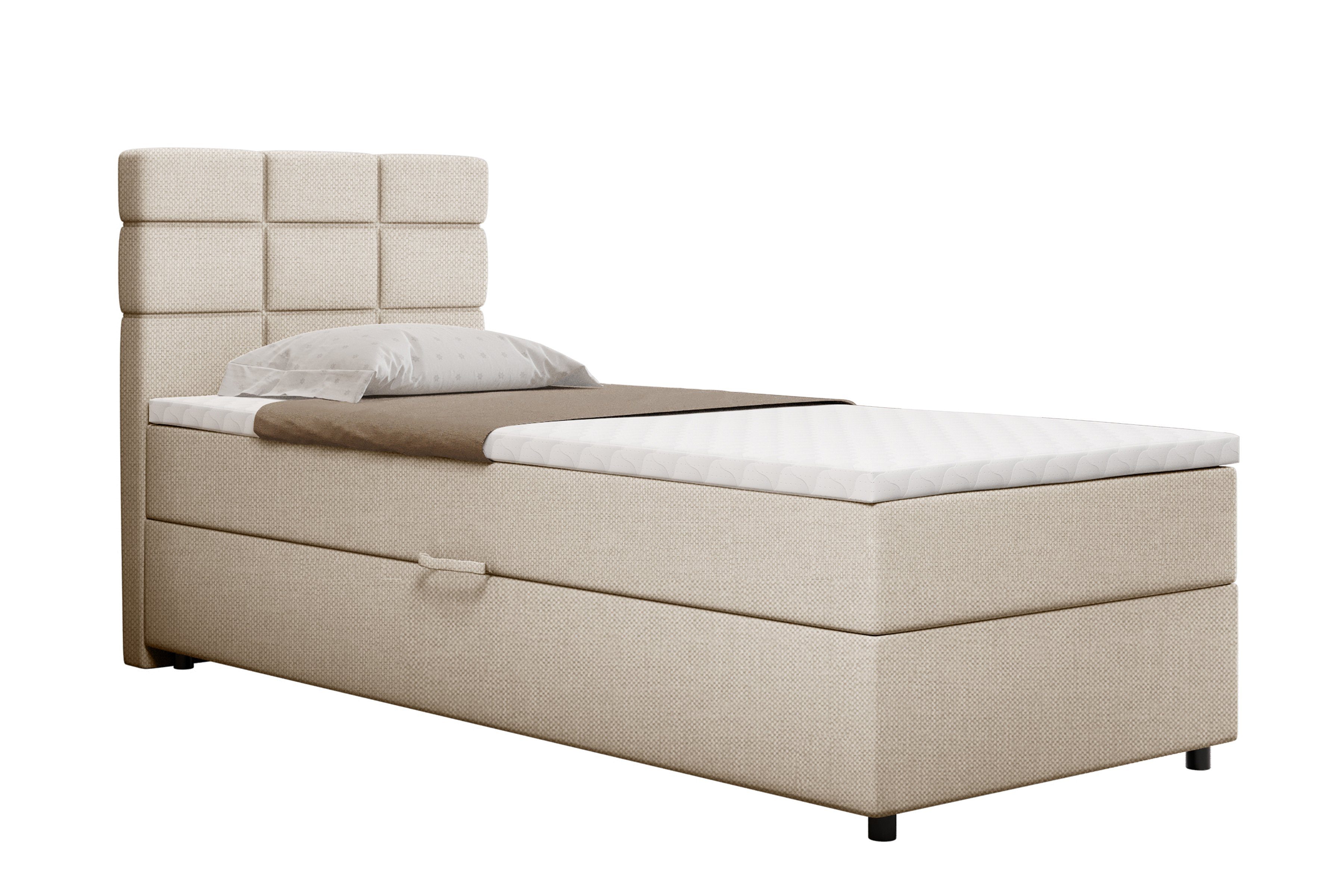 PANDA MÖBEL GmbH Boxbett Reve, 90x200, 100x200, 120x200, Boxbett mit Bettkast und Topper