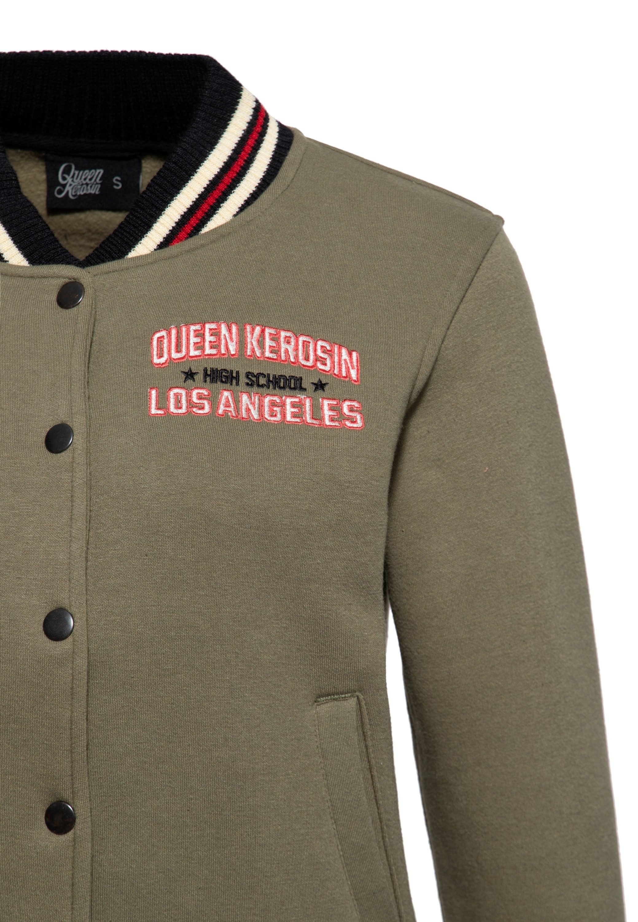 QueenKerosin Collegejacke Beep Beep (1-St) mit großer Rückenstickerei