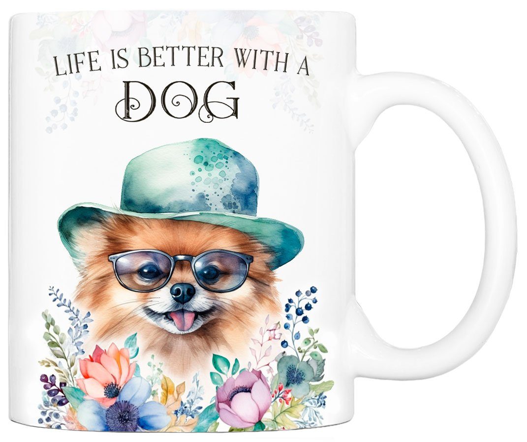 ml ZWERGSPITZ Kaffeetasse beidseitig bedruckt, Cadouri für Hunderasse, Tasse mit 330 - Keramik, Hundefreunde, Geschenk, handgefertigt,