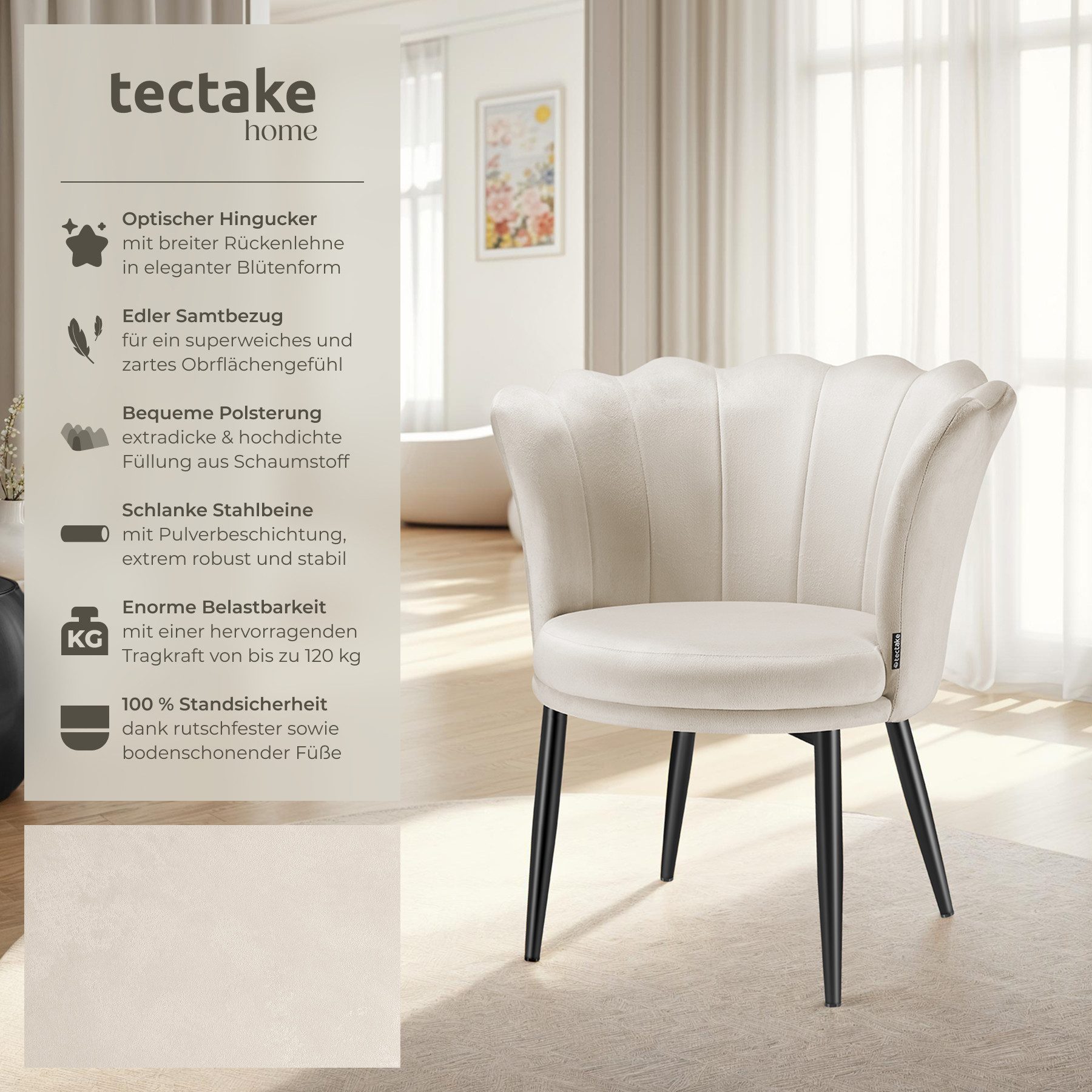 tectake Esszimmerstuhl Sessel (Set., 1 St), günstig online kaufen