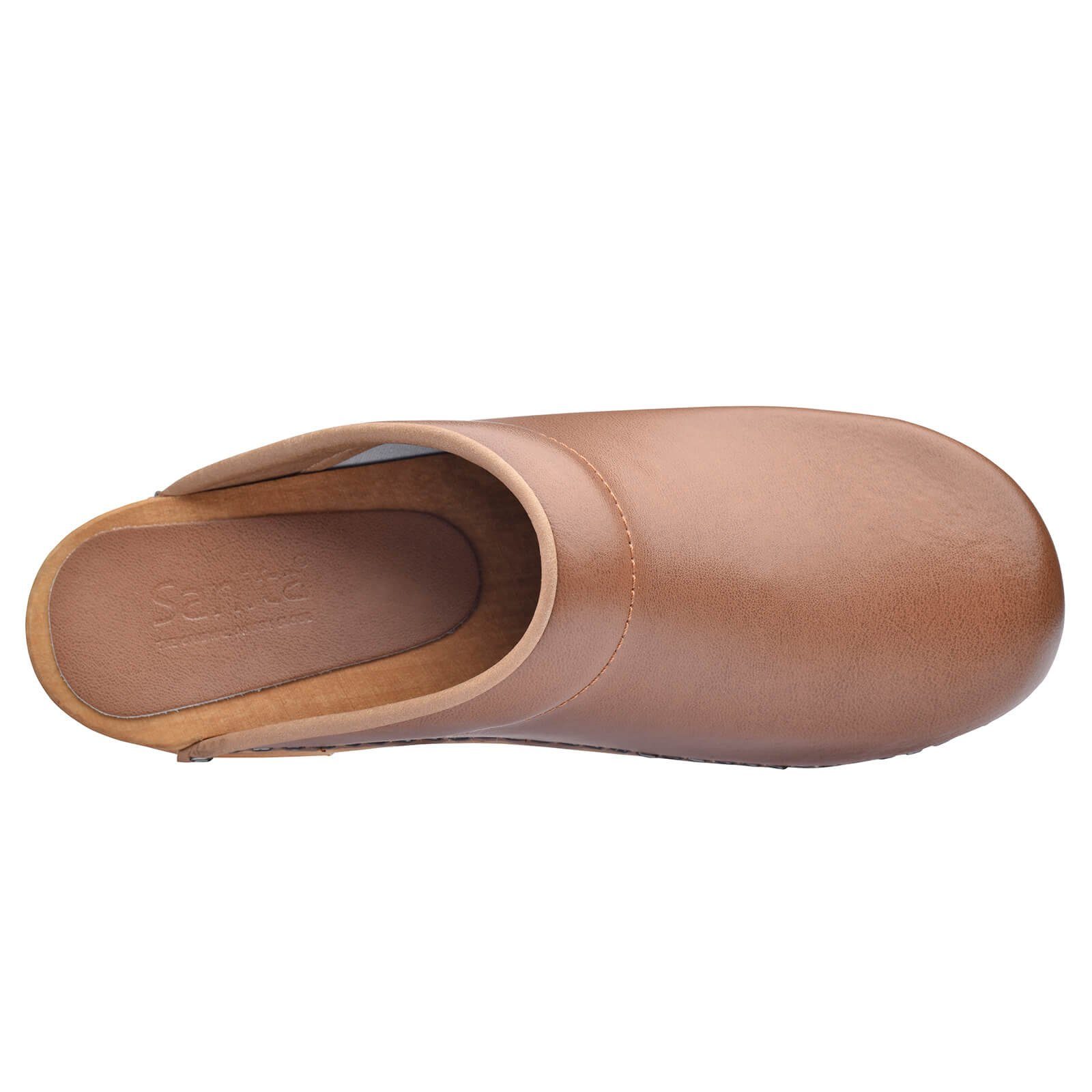 Sanita Wood-Lotte Open Clog Cognac Sandale