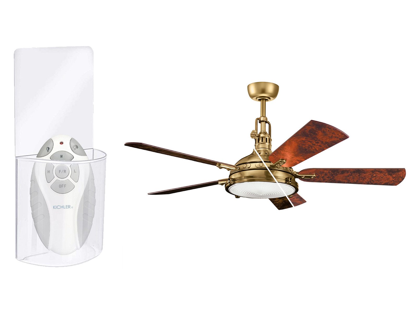 Kichler Deckenventilator, leise mit LED Licht und Fernbedienung Ø 142cm, Flügel wendbar 2 Farben