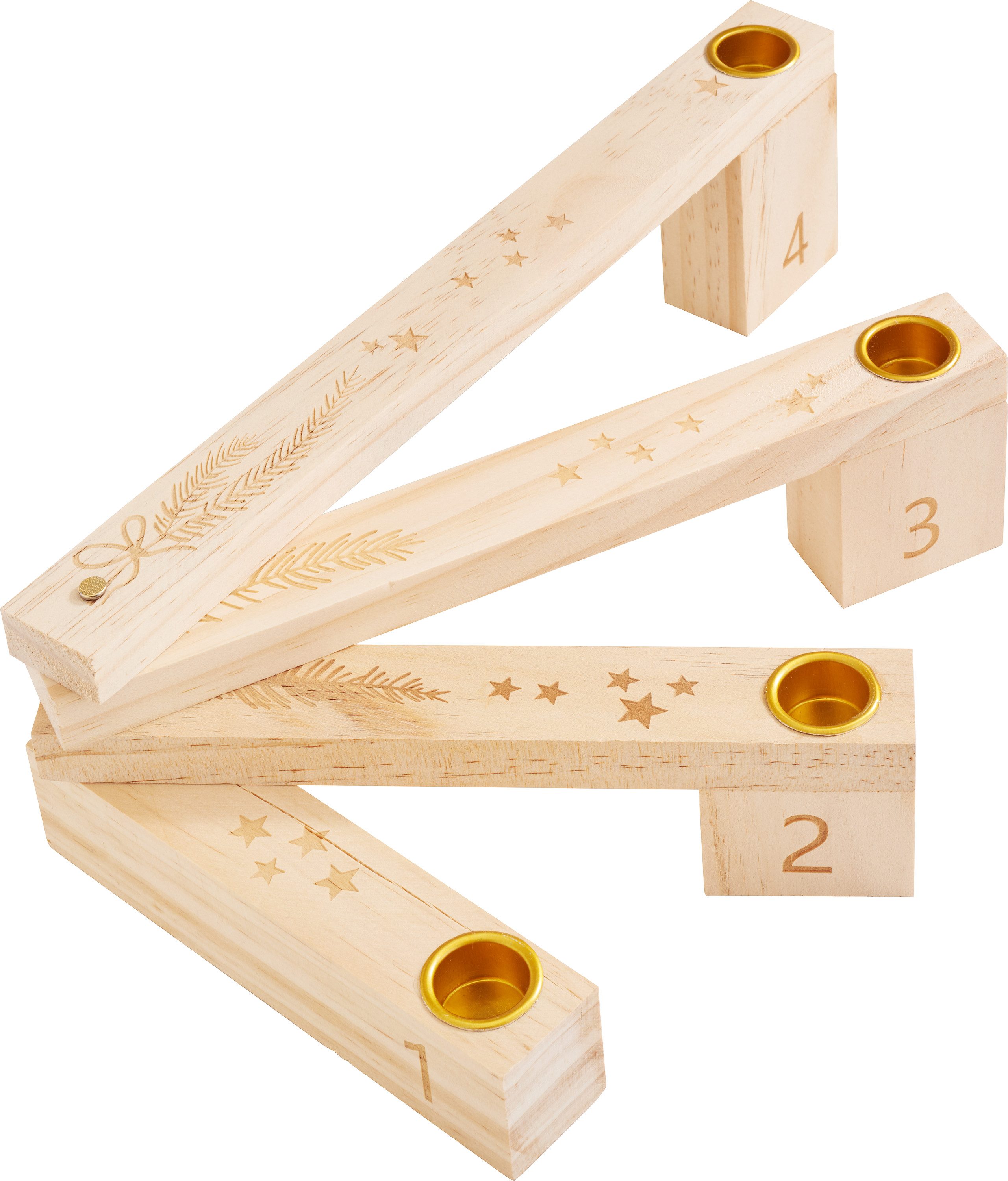 VBS Standkerzenhalter Adventskerzenhalter, 3 x 8 x 30 cm