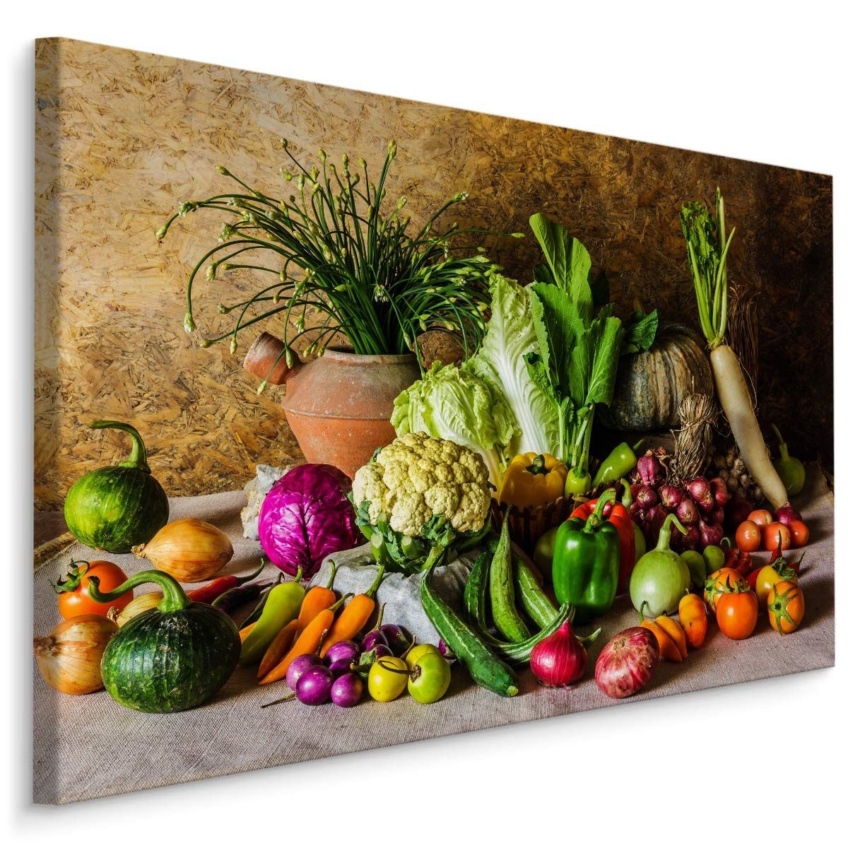 Muralo Leinwandbild Abstrakt – Leinwandbild Wandbild Kunstdruck Wohnzimmer, Abstrakt (1 St), Essen – Gemüse – Paprikas, 70 x 50 cm, aufhängefertig