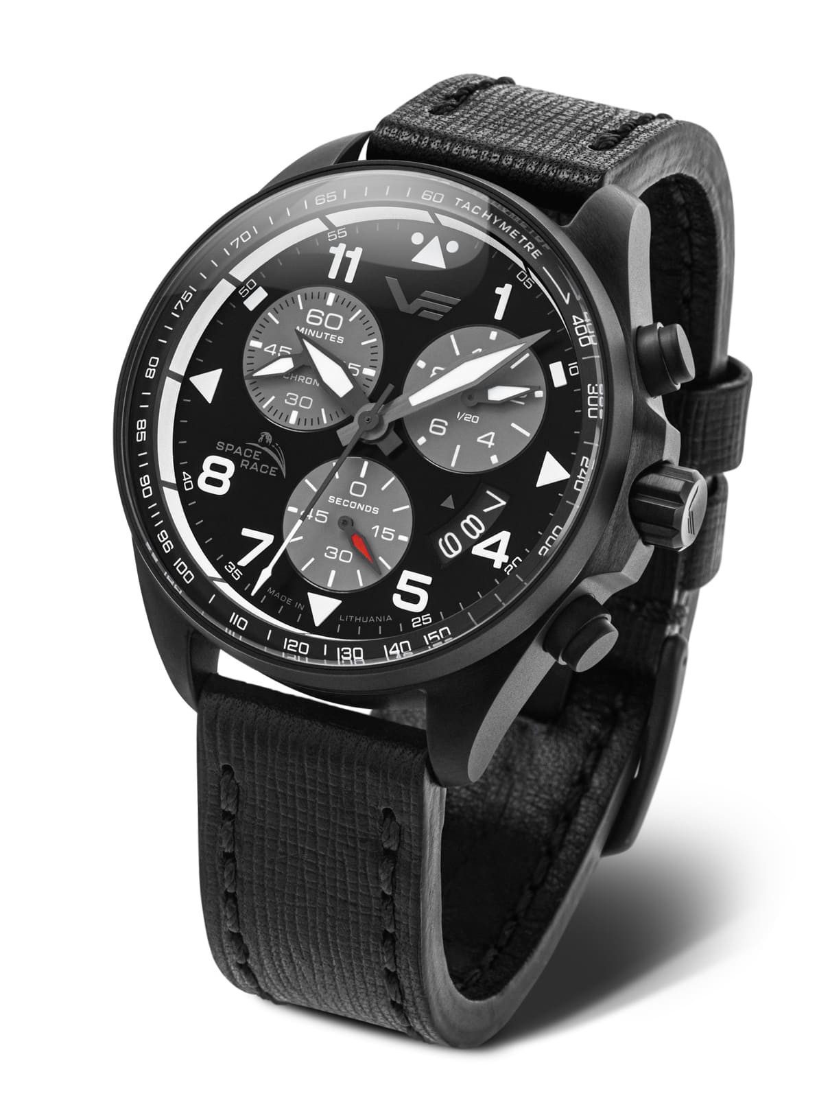 Chronograph Space Race 325C744-L, 46 mm – Herrenuhr mit schwarzem Zifferblatt
