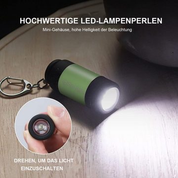 LANOR Taschenlampe 4 Stück Mini Taschenlampe, USB Wiederaufladbare, Wasserdichte