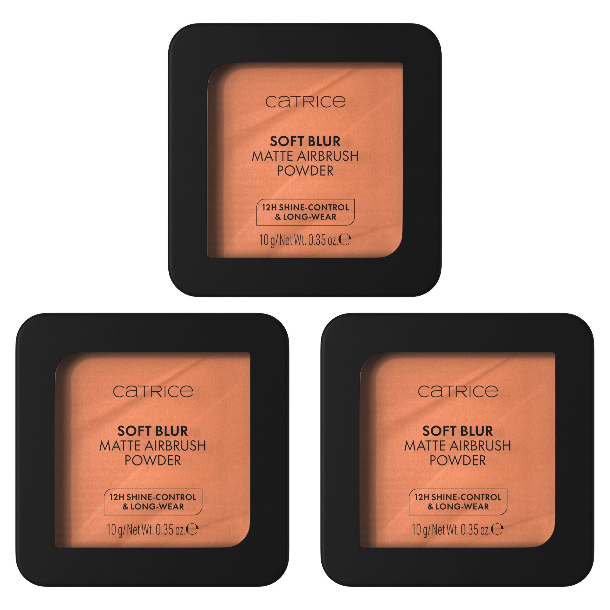 Catrice Puder SOFT BLUR MATTE AIRBRUSH POWDER, 3-tlg., mattierendes Puder mit 12h-Glanz-Kontrolle und 12h-Halt
