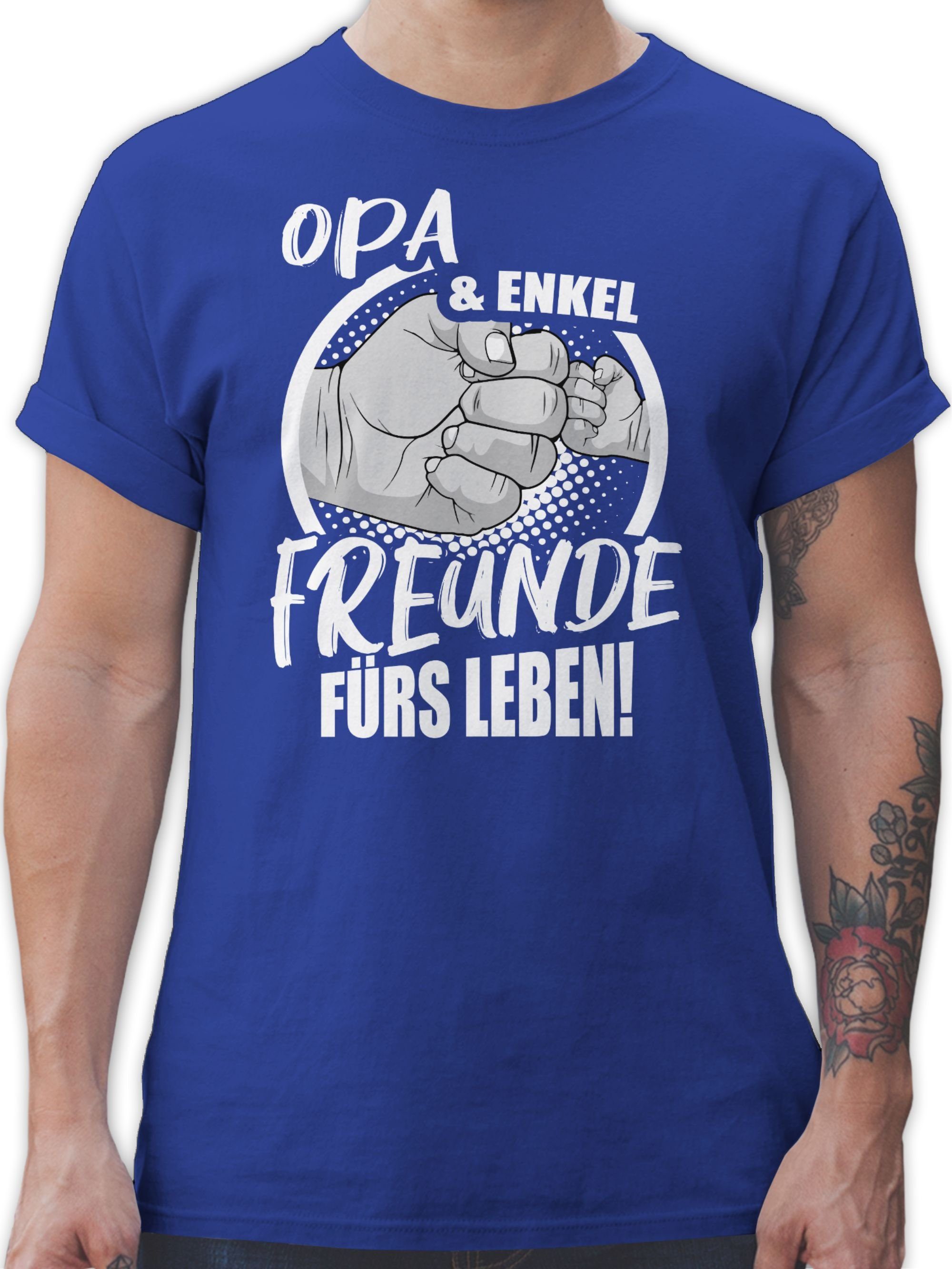 T-Shirt Leben! Geschenke Opa Enkel & fürs Freunde 3 Shirtracer Royalblau Opa