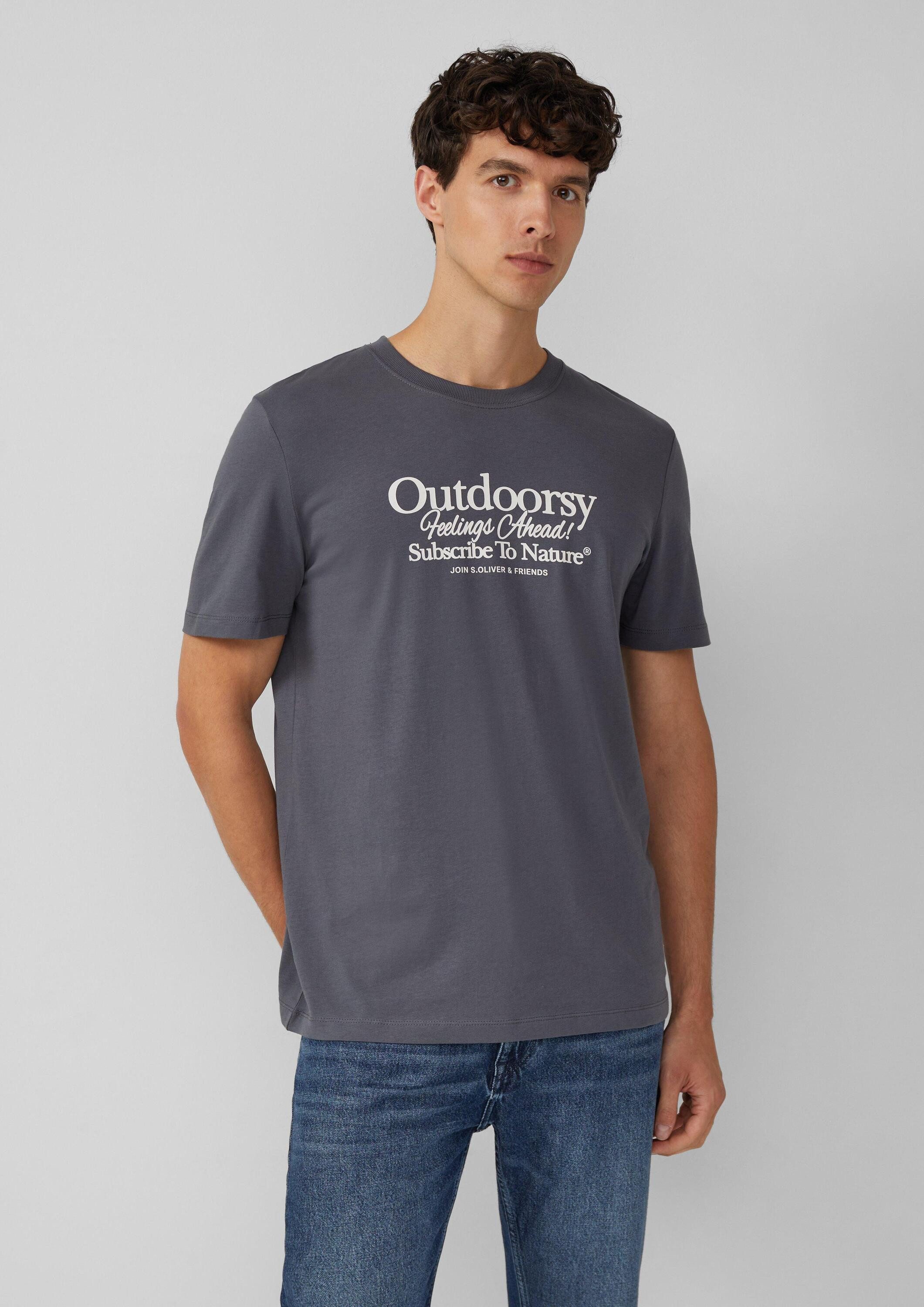 s.Oliver Kurzarmshirt T-Shirt Baumwoll-T-Shirt mit Frontprint günstig online kaufen