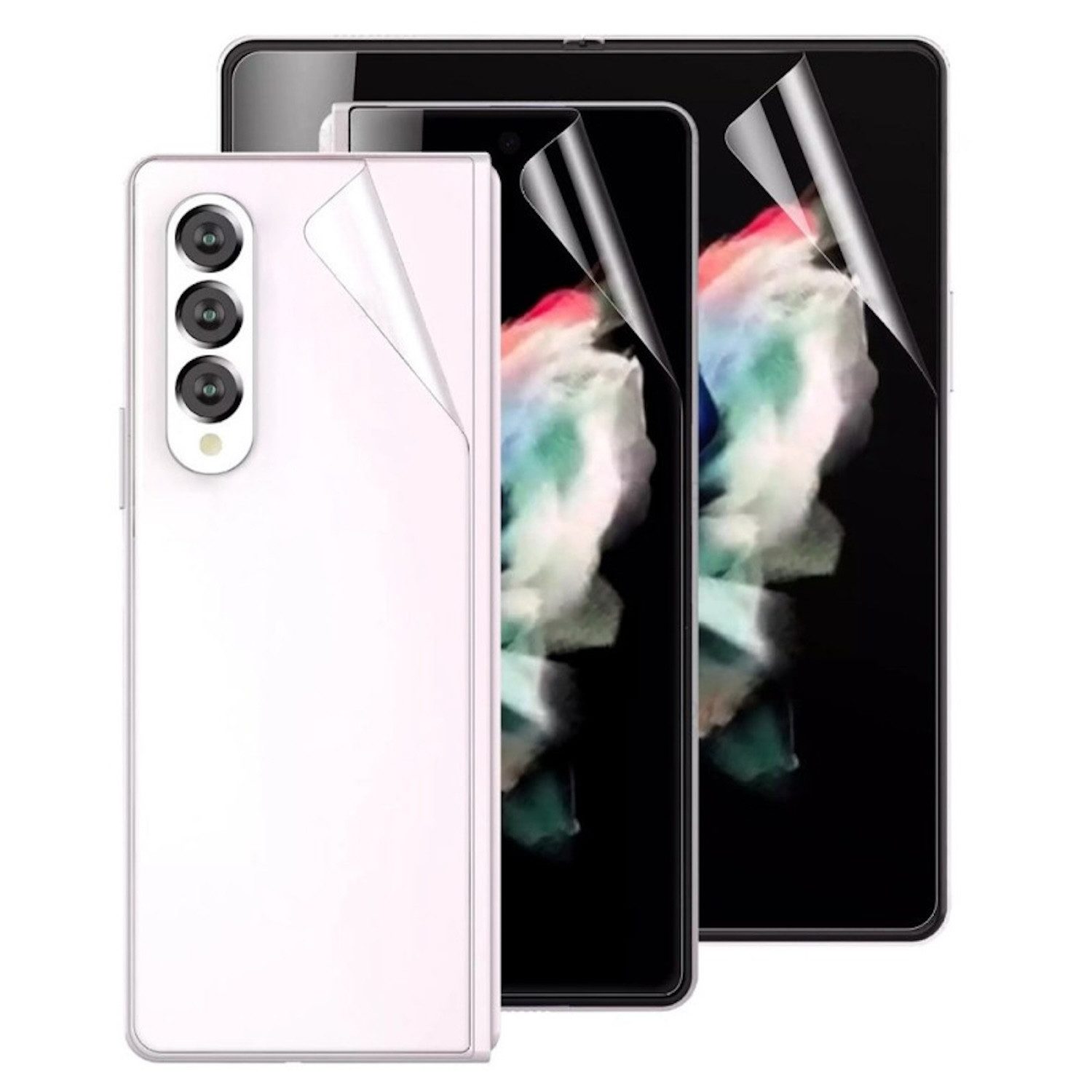 Wigento Handyhülle Für Samsung Galaxy Z Fold6 3 in 1 Protector Hydrogel Display Folie