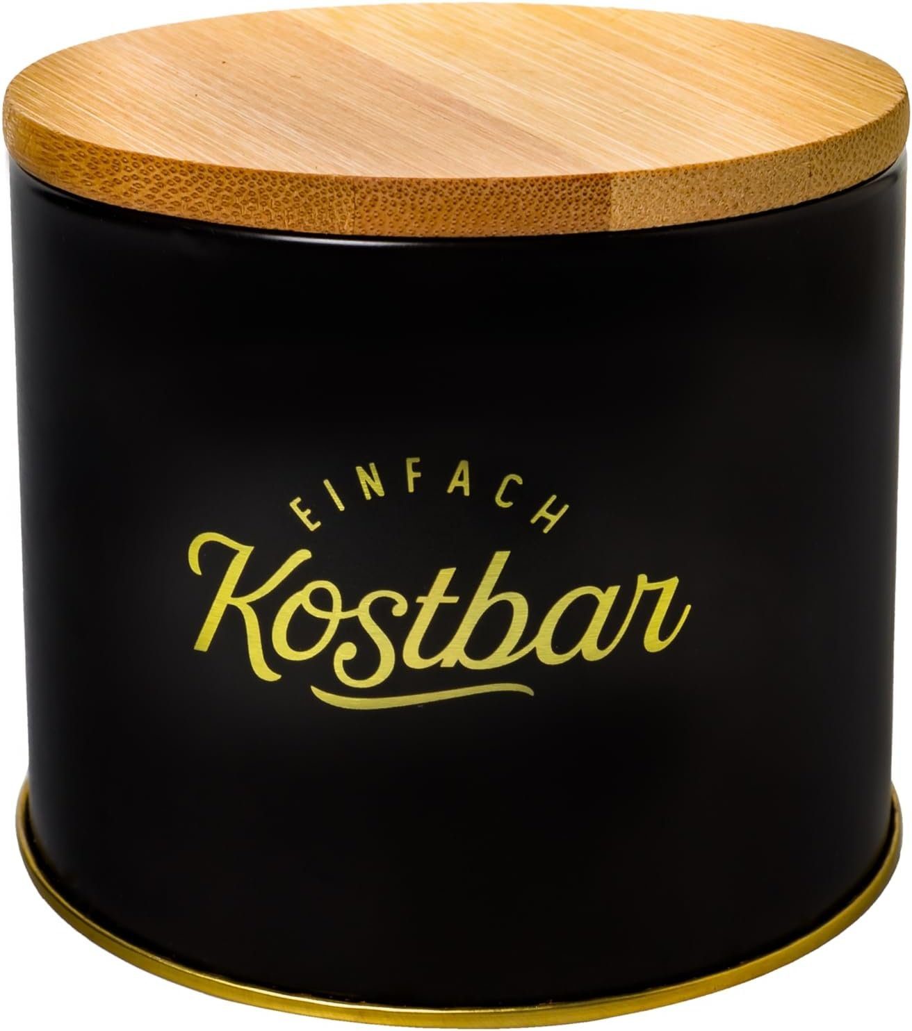 Centi Vorratsdose 3 Банки для зберігання Schwarz aus Metall, Metall, Schwarze Dose mit Deckel