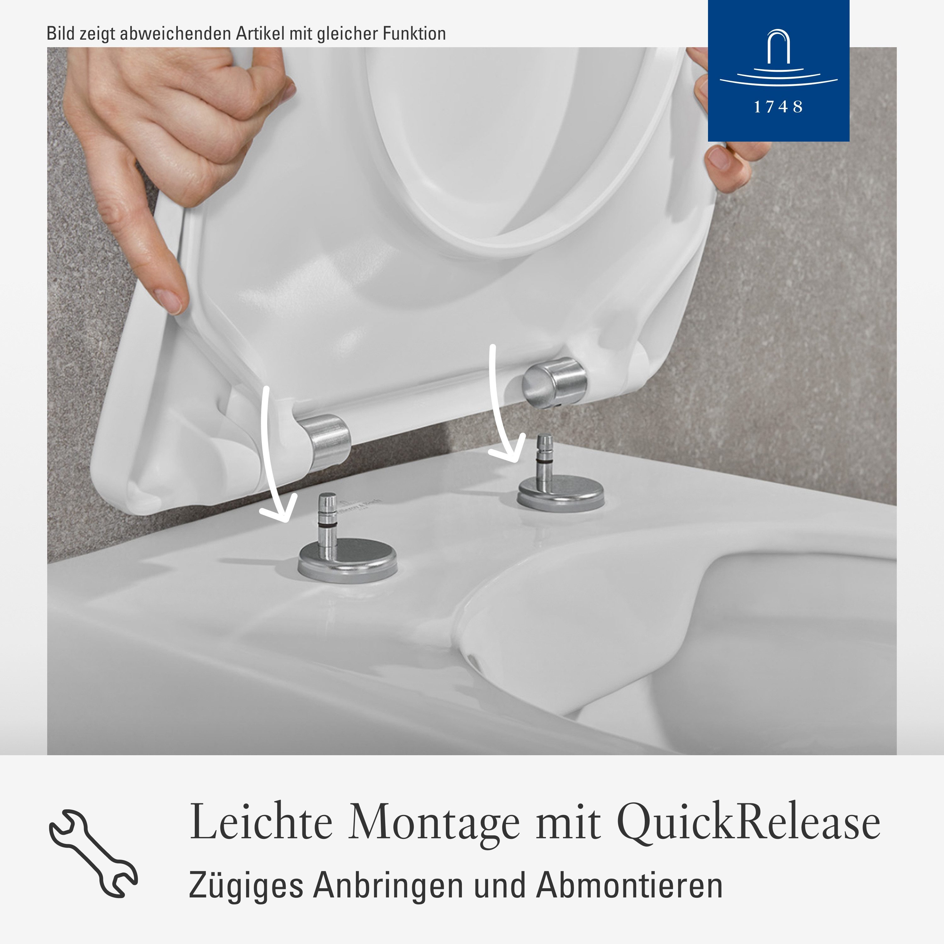 Villeroy & Boch WC-Sitz Venticello, mit Absenkautomatik, abnehmbar, aus bruchsicherem Duroplast