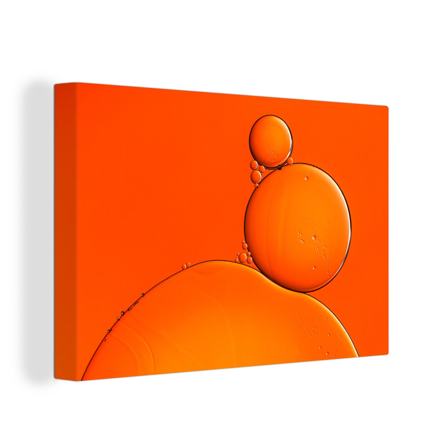 OneMillionCanvasses® Leinwandbild Seifenblasen - Orange - Wasser, (1 St), Wandbild Leinwandbilder, Aufhängefertig, Wanddeko, 30x20 cm