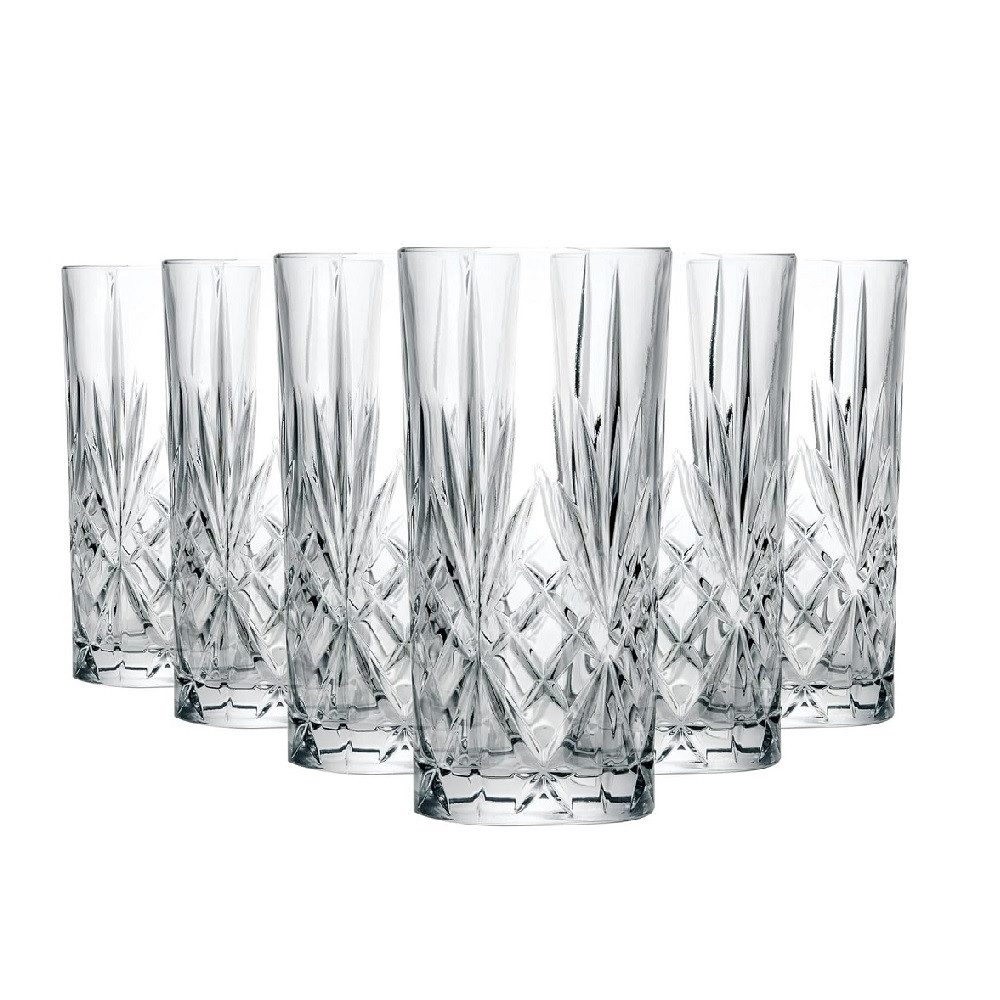 RCR Longdrinkglas RCR Melodia Highball/Longdrinkglas 360 ml 6er Set, Kristallglas