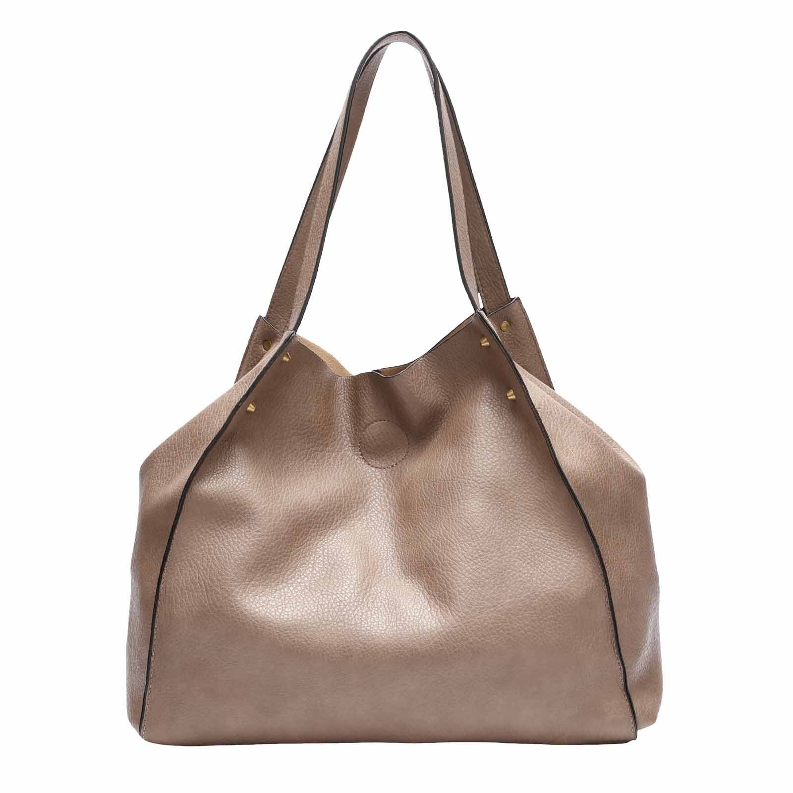 Schultertasche DAMEN XXL TASCHE SET 2in1 SHOPPER Handtasche Hobo Bag Umhängetasche