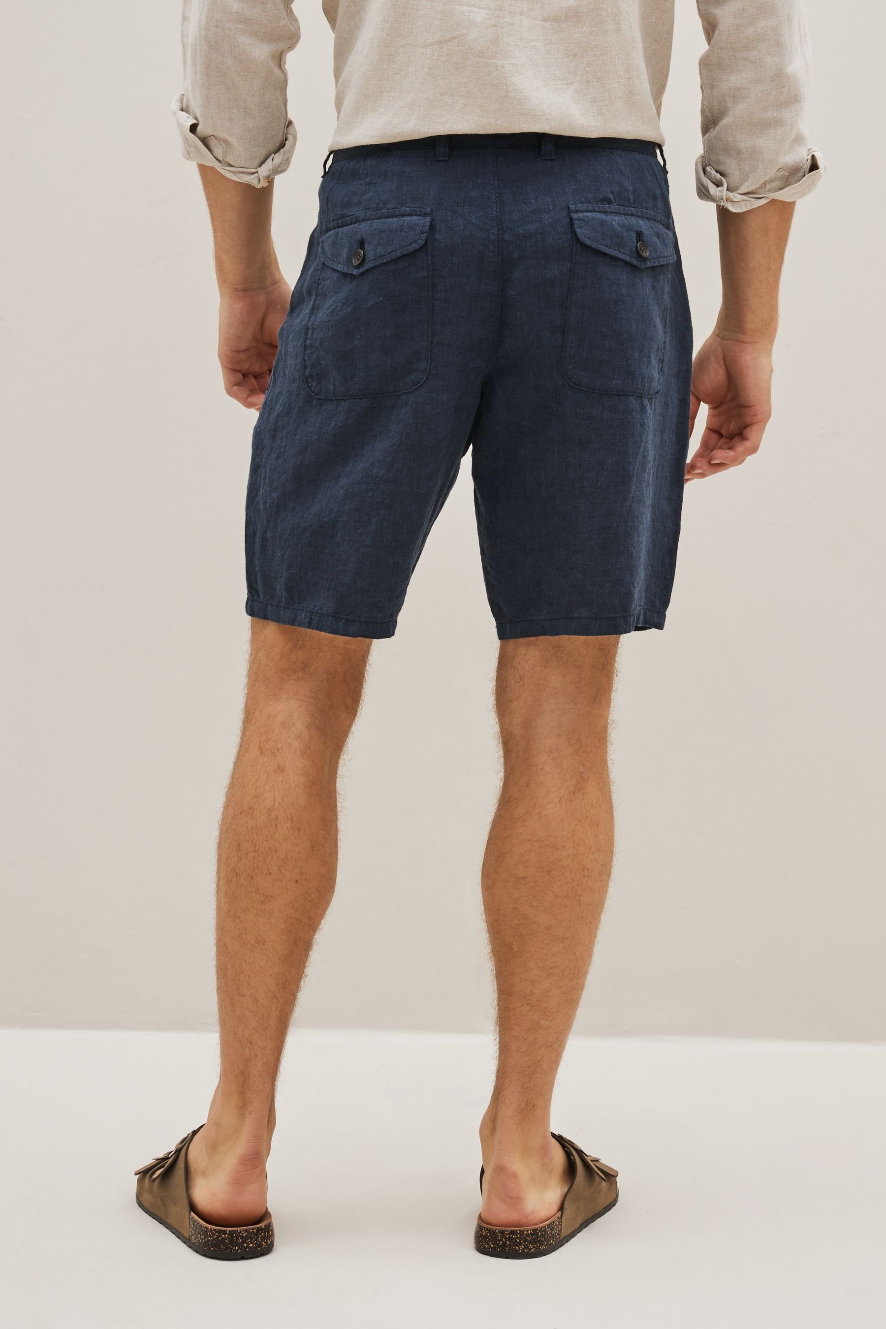 Navy Shorts Next Leinen-Shorts (1-tlg) Blue