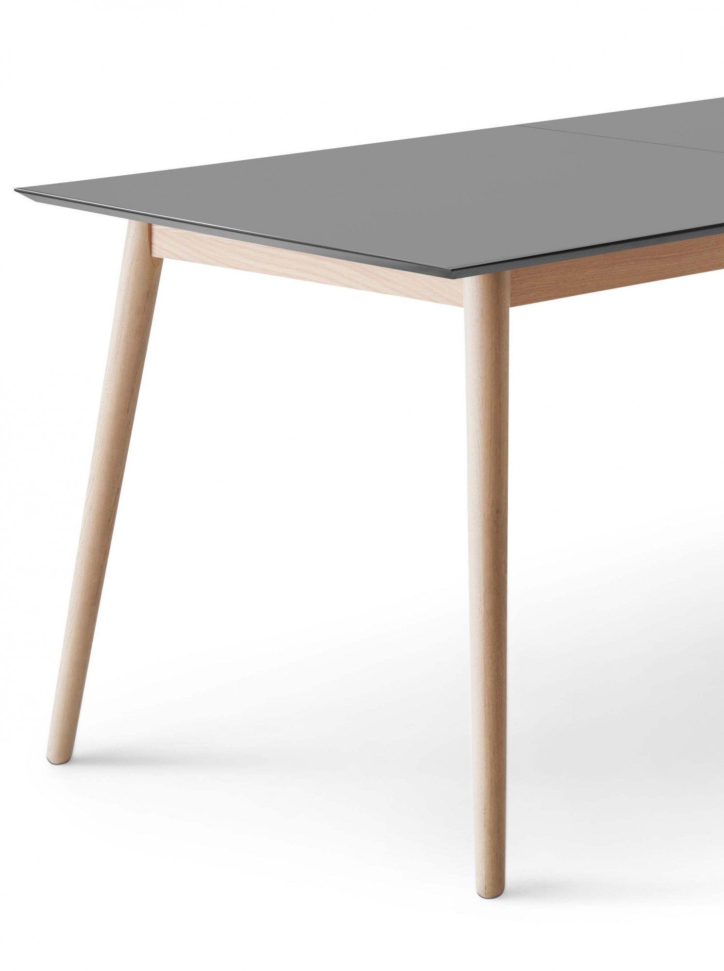 Hammel Furniture Esstisch Meza by Massivholzgestell, Graphit Hammel mit | rechteckige Einlegeplatten Graphit Tischplatte 2 MDF, (1-St)