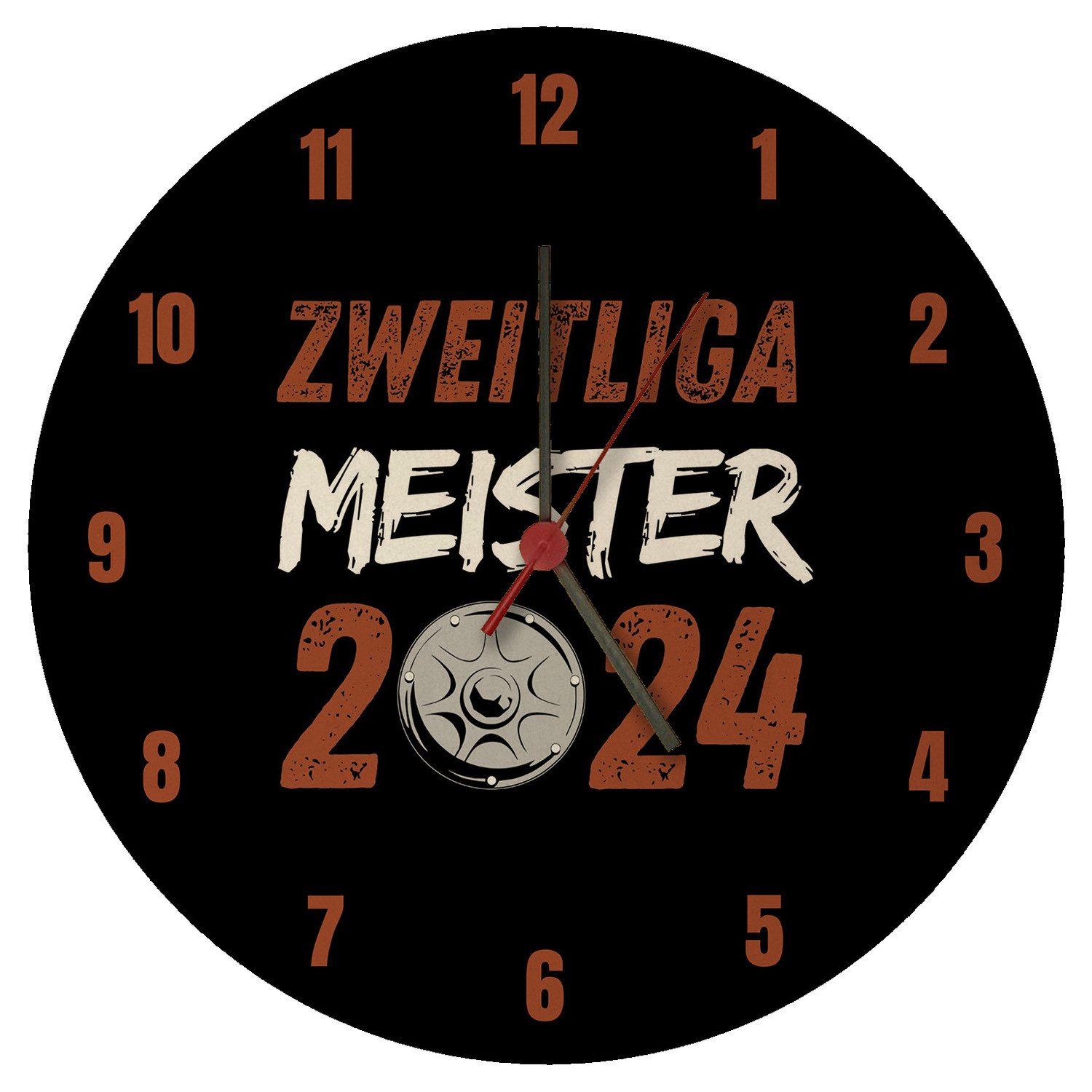 Wanduhr St. Pauli Meisterschale Wanduhr aus MDF mit Spruch Zweitliga Meister