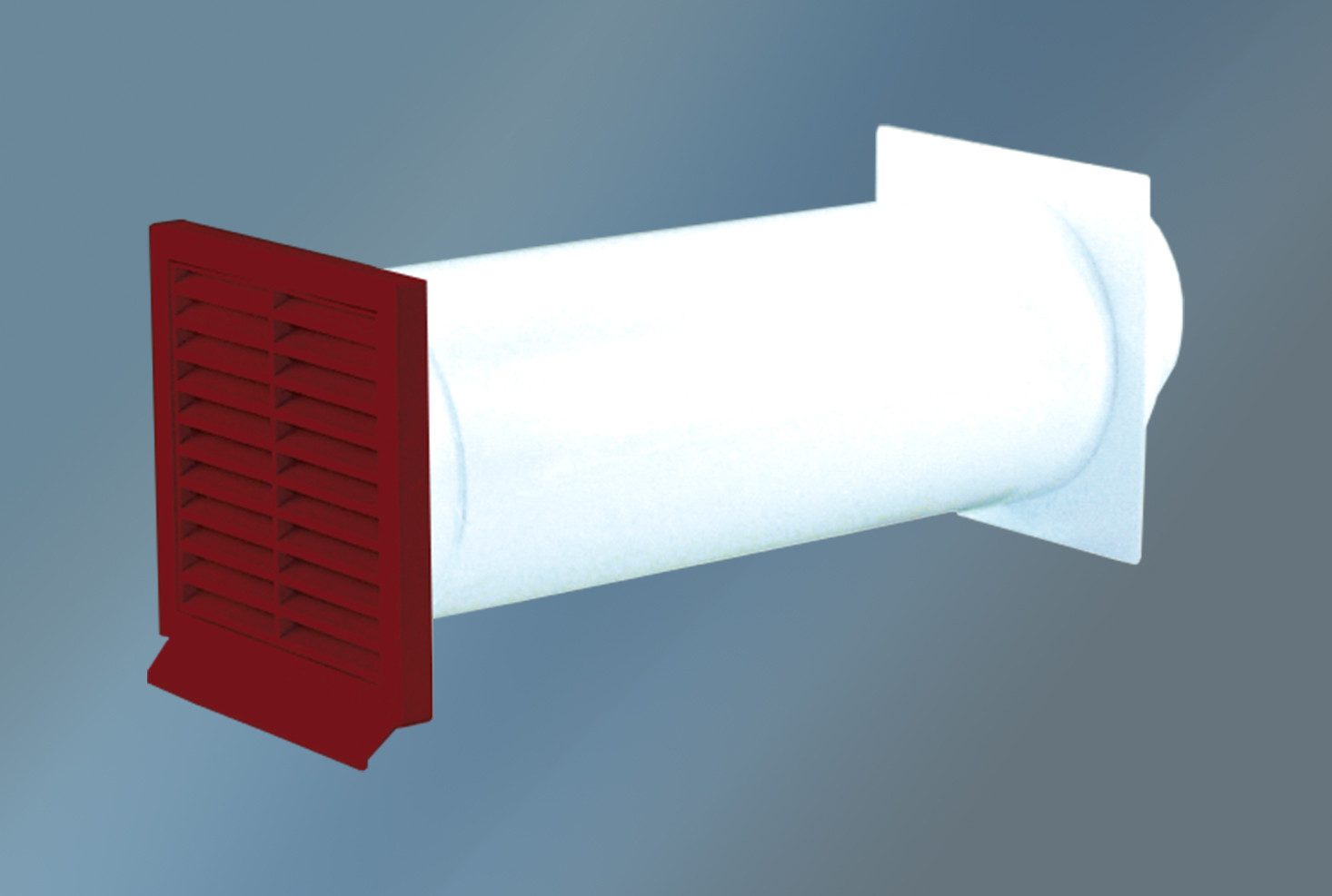 Quellmalz Mauerkasten Rückstauklappe ziegelrot Rundanschluss ø150mm Mauerstärken bis 450 mm