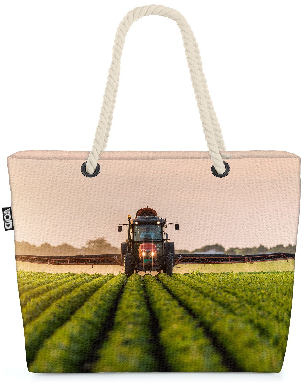 VOID Strandtasche (1-tlg), Traktor Landwirtschaft frühling wiese landschaft i Feld ackerbau soja