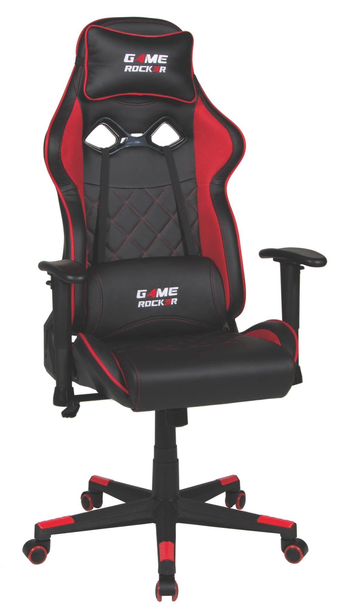 Duo Collection Gaming-Stuhl Game-Rocker, ergonomisch, schwarz / rot - 66x128x66cm (BxHxT)
