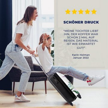 MuchoWow Handgepäckkoffer Kinderzimmer - Dinosaurier - Weiß - Jungen - Mädchen - Kinder, 4 Rollen, Reisetasche mit rollen, Handgepäck für Ferien, Trolley, Reisekoffer