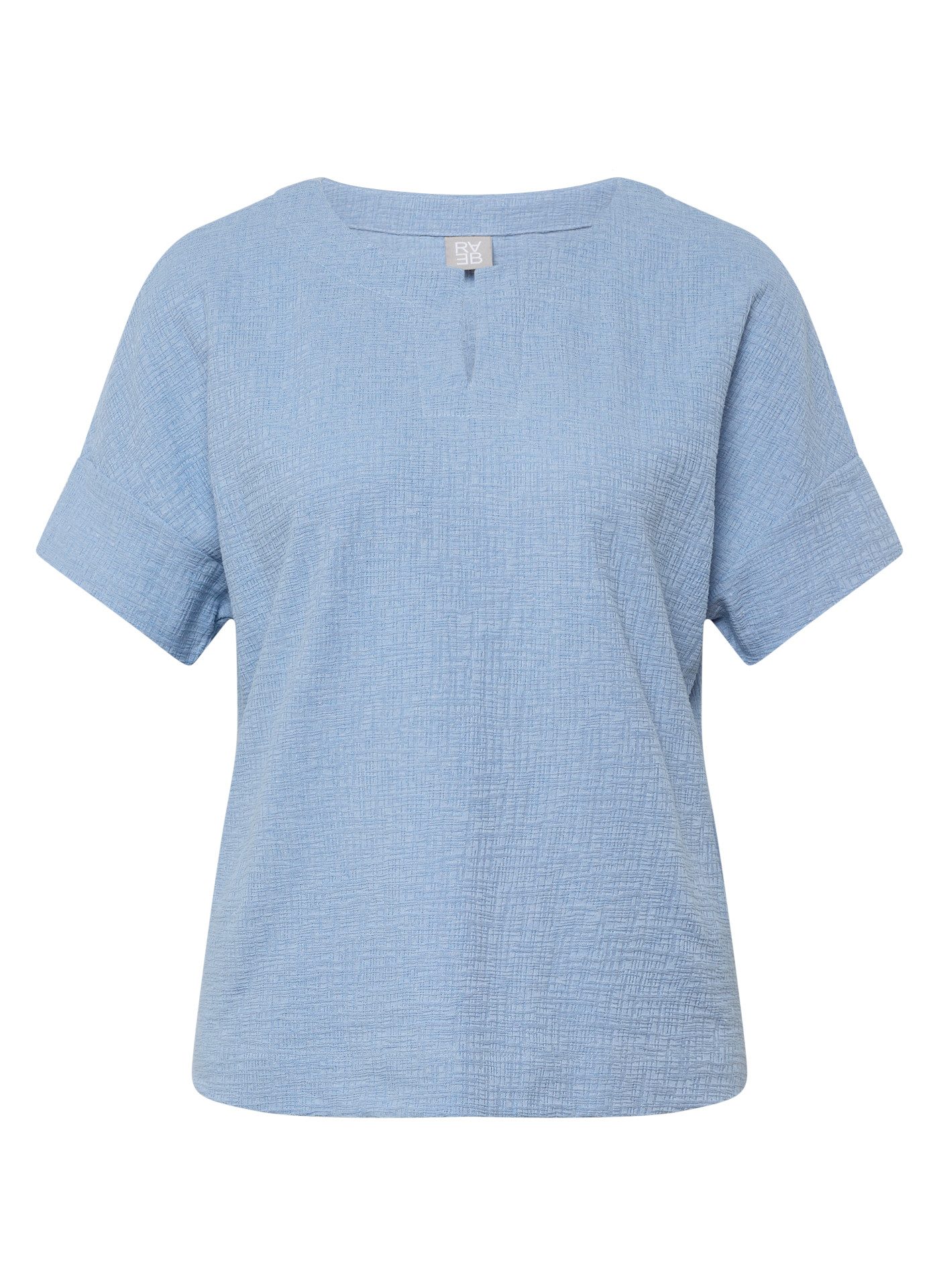Rabe Kurzarmshirt -Einfarbiges Tshirt - Strukturshirt mit Kerbausschnitt - Damen Shirt