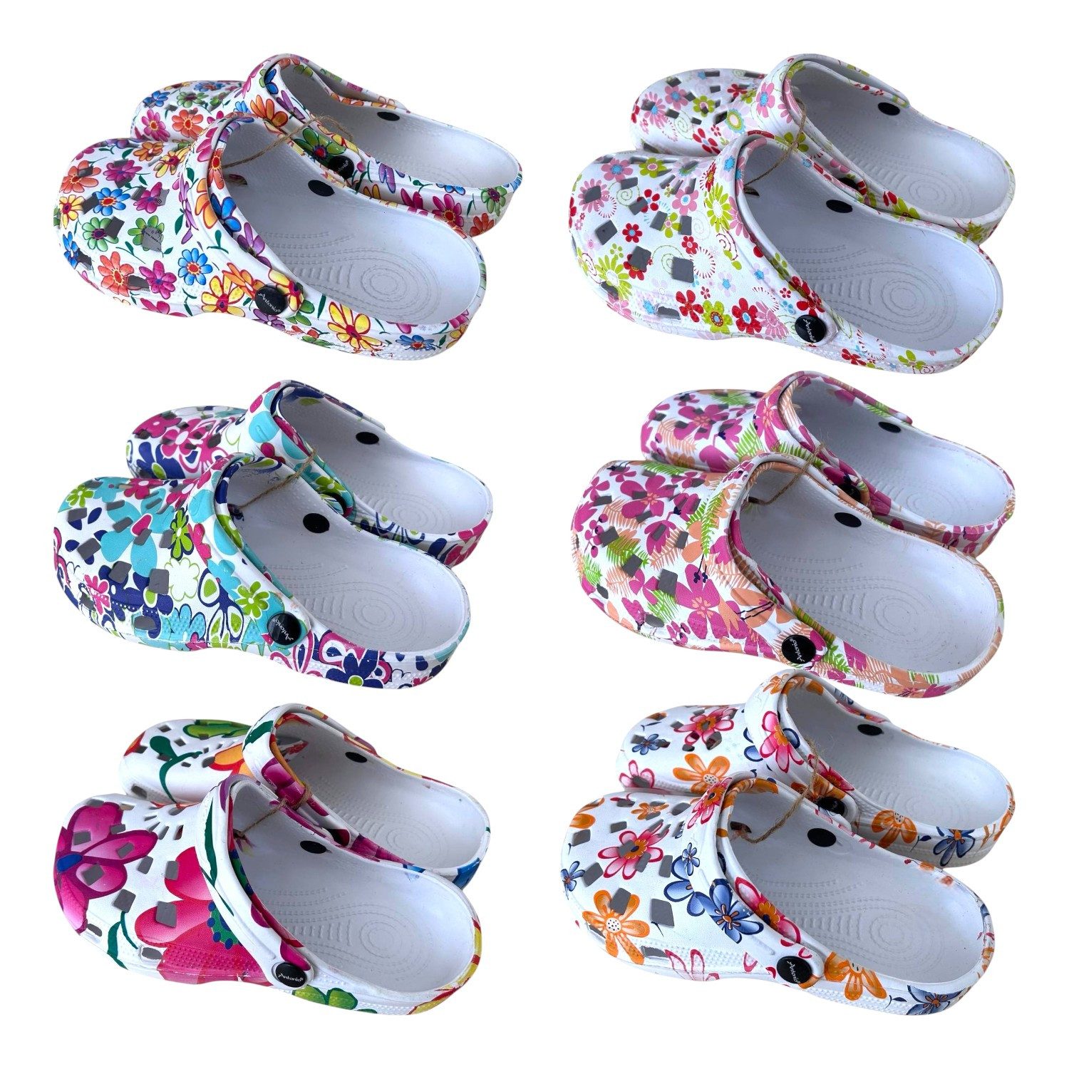 VewoTex Damen Clogs Blumen » günstige günstig online kaufen