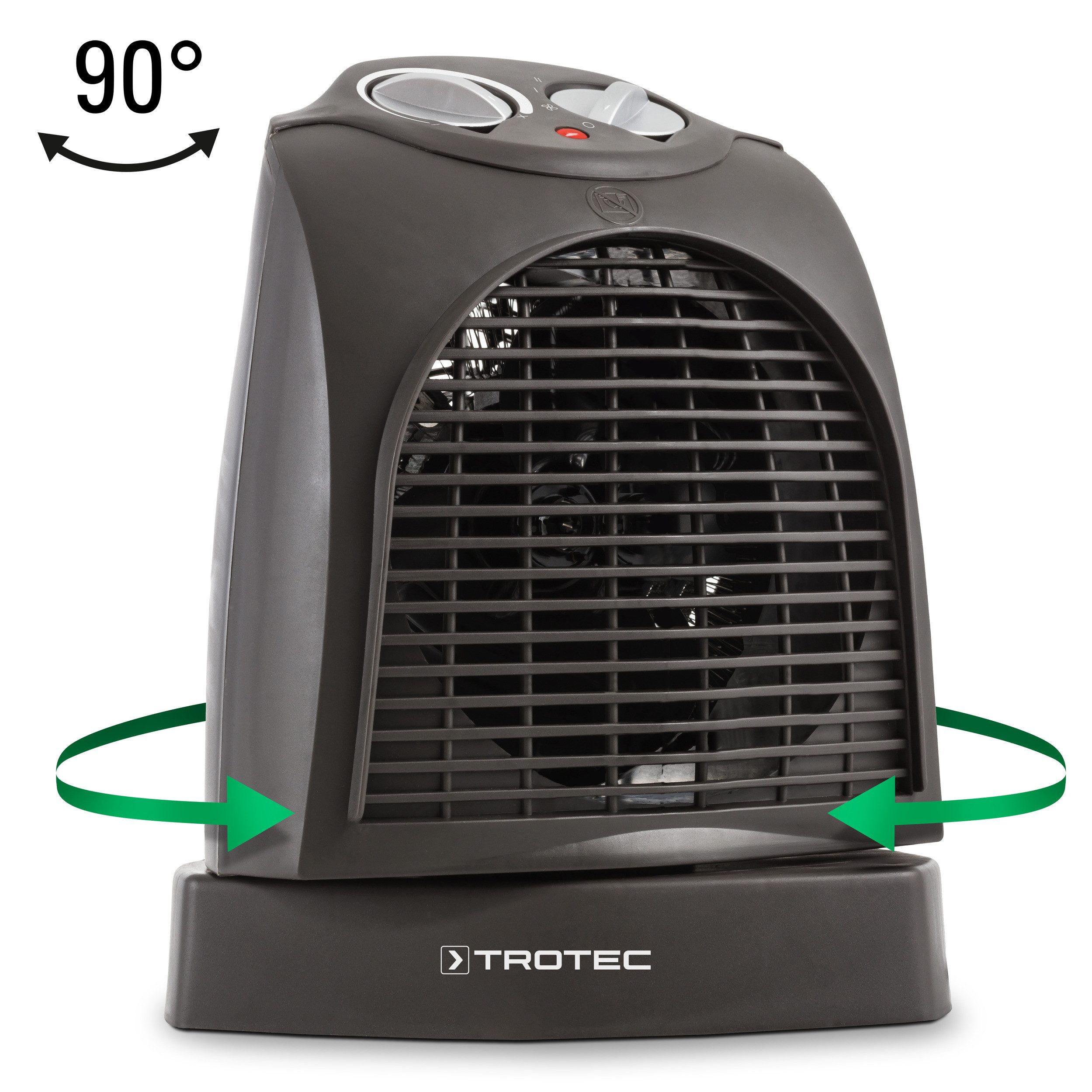 TROTEC Heizlüfter Heizlüfter TFH 22 E, zwei Heizstufen, 90°-Oszillation, Ventilatorbetrieb, Trendfarbe Mokka