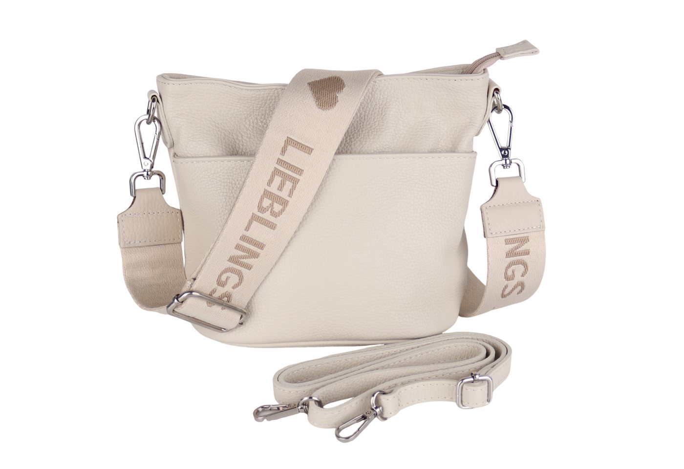 MIRROSI Umhängetasche Damen, Crossbody Bag, Echtleder Made in Italy (1 Tasche 2 Gurte oder Basic Version 1 Tasche 1 Gurt), 24x18x12cm (BXHXT)