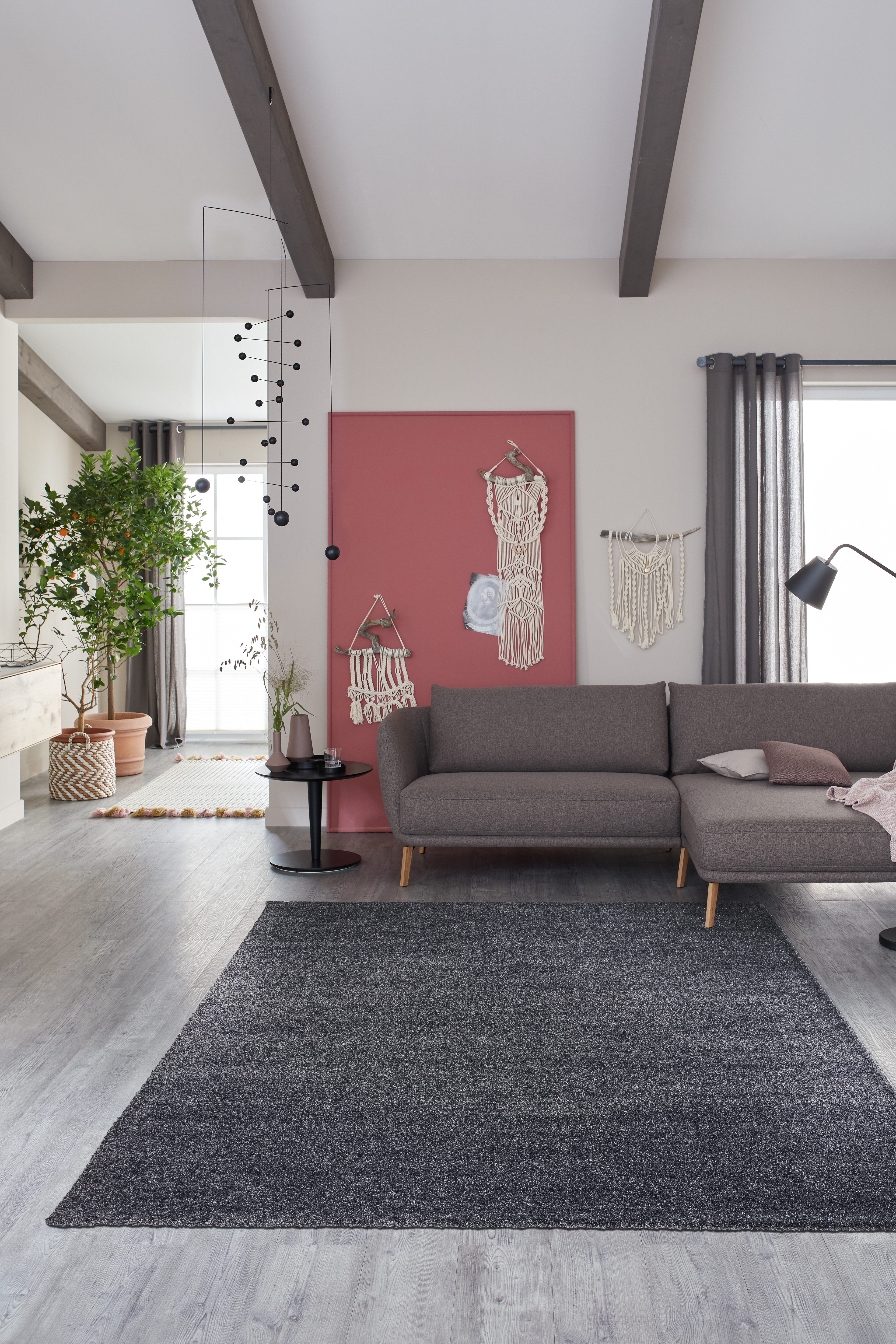SCHÖNER WOHNEN-Kollektion Teppich Pure 190, rechteckig, Höhe: 21 mm, Wohnzimmer, Schlafzimmer, uni, leichter Glanz, robuster Kurzflor