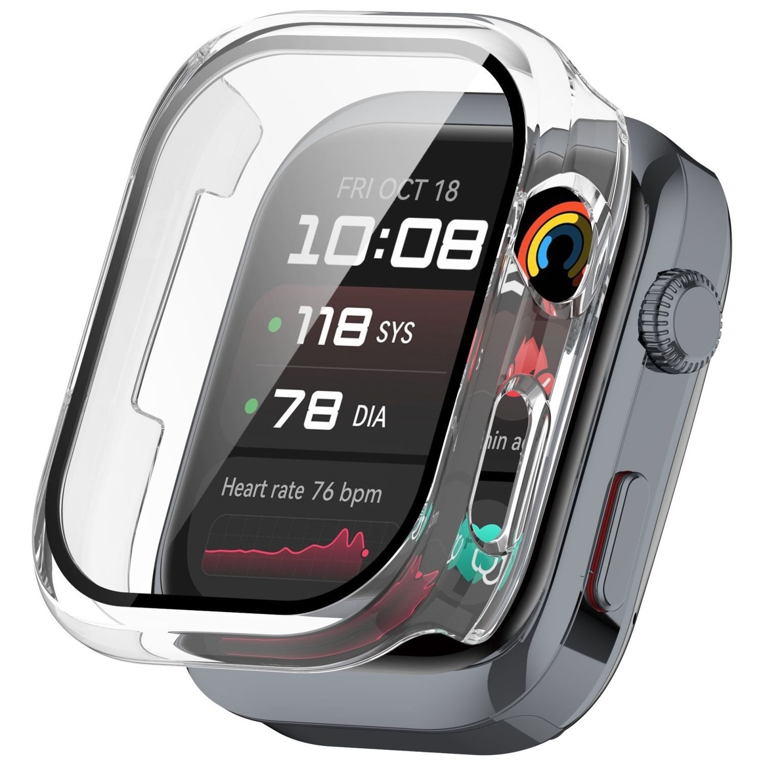 Wigento Smartwatch-Hülle Für Huawei Watch D2 Kunststoff Smart Hülle + H9 Hart Glas Transparent, Schutzhülle aus PC + Hart Glas für Rundumschutz
