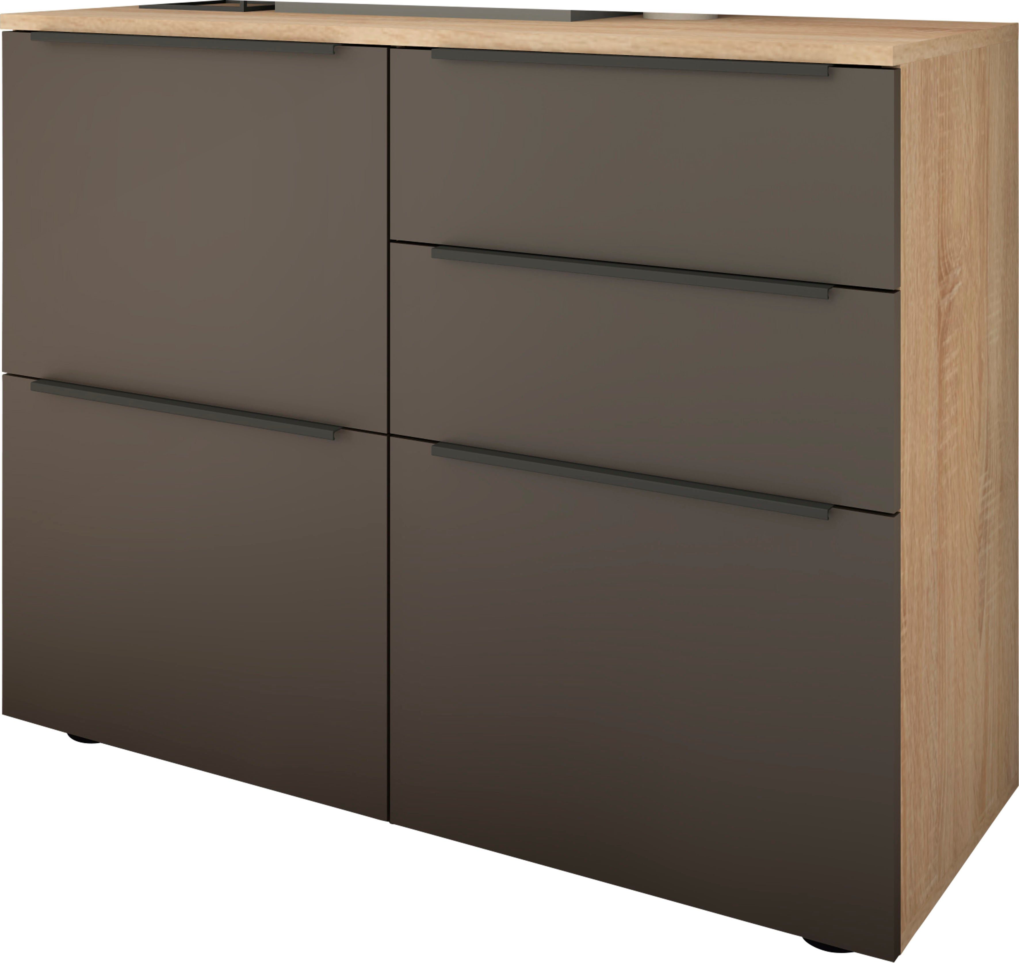 borchardt Möbel Aktenschrank Tom Breite 93 cm, Mehrzweckschrank Eiche Sonoma / Graphit-matt | Eiche Sonoma