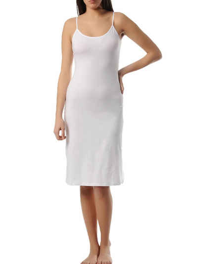 Lilitime Unterkleid Baumwoll Nachthemd Knielang Unterrock, Träger Verstellbar Weiß, BS2155LILI
