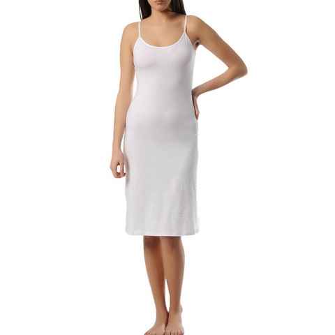 Lilitime Unterkleid Baumwoll Nachthemd Knielang Unterrock, Träger Verstellbar Weiß, BS2155LILI