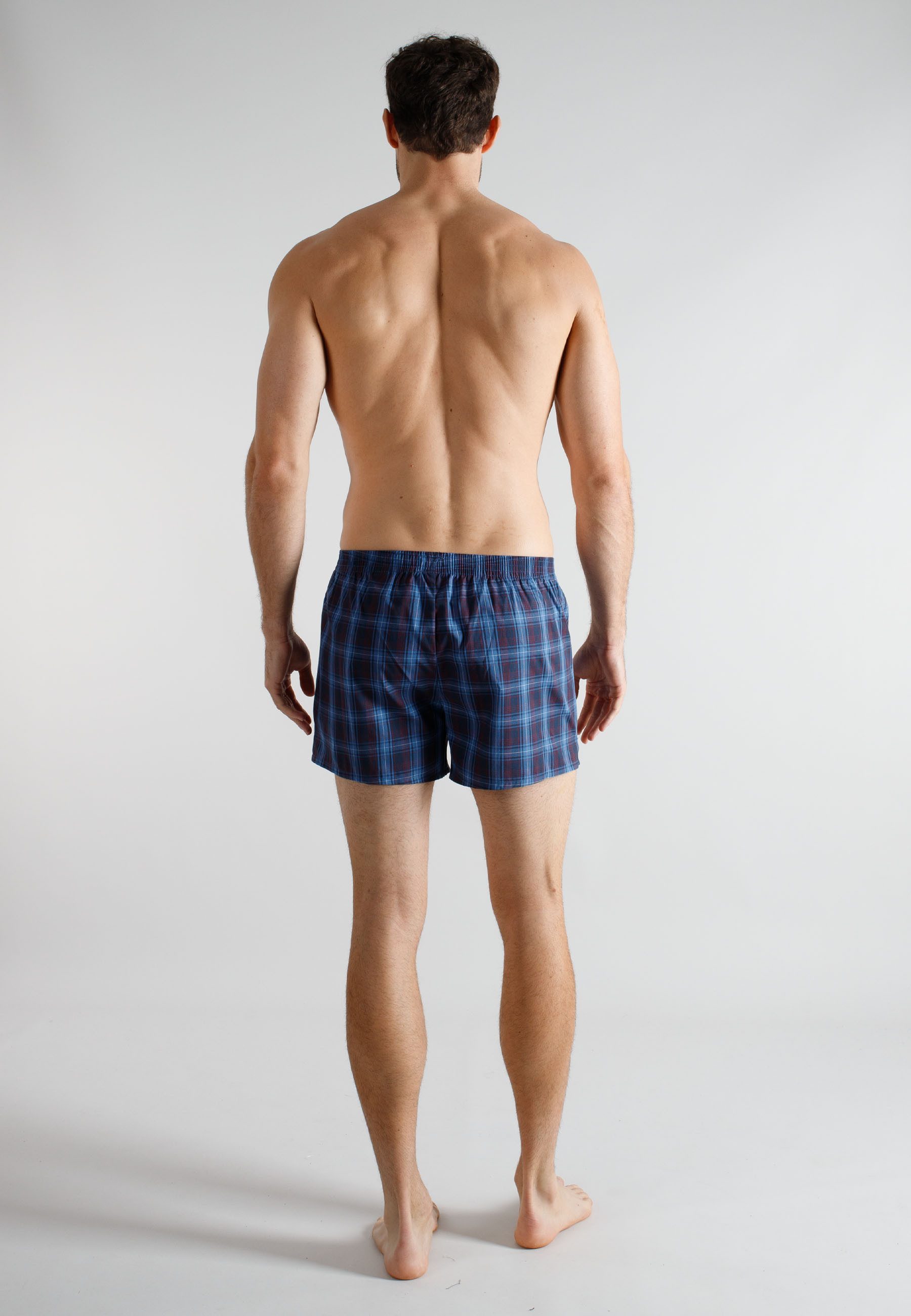 TOM TAILOR Boxershorts TOM TAILOR Herren Boxershort blau kariert 2er Pack (2-St)