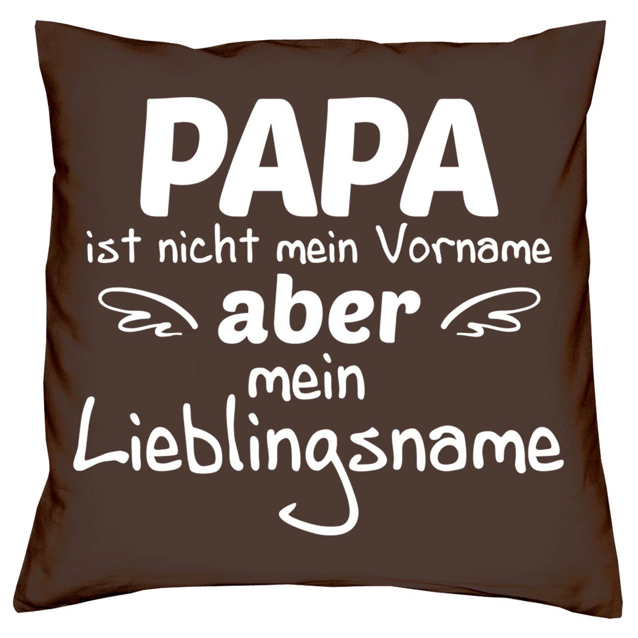 Papa Geschenke Lieblingsname braun Dekokissen & Sprüche Kissen Soreso® Socken Geburtstag Weihnachten Sleep, Vatertag