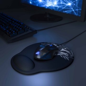 Titanwolf Gaming Mauspad, mit Handgelenkauflage, Office Gel Mousepad mit Handgelenkpolster